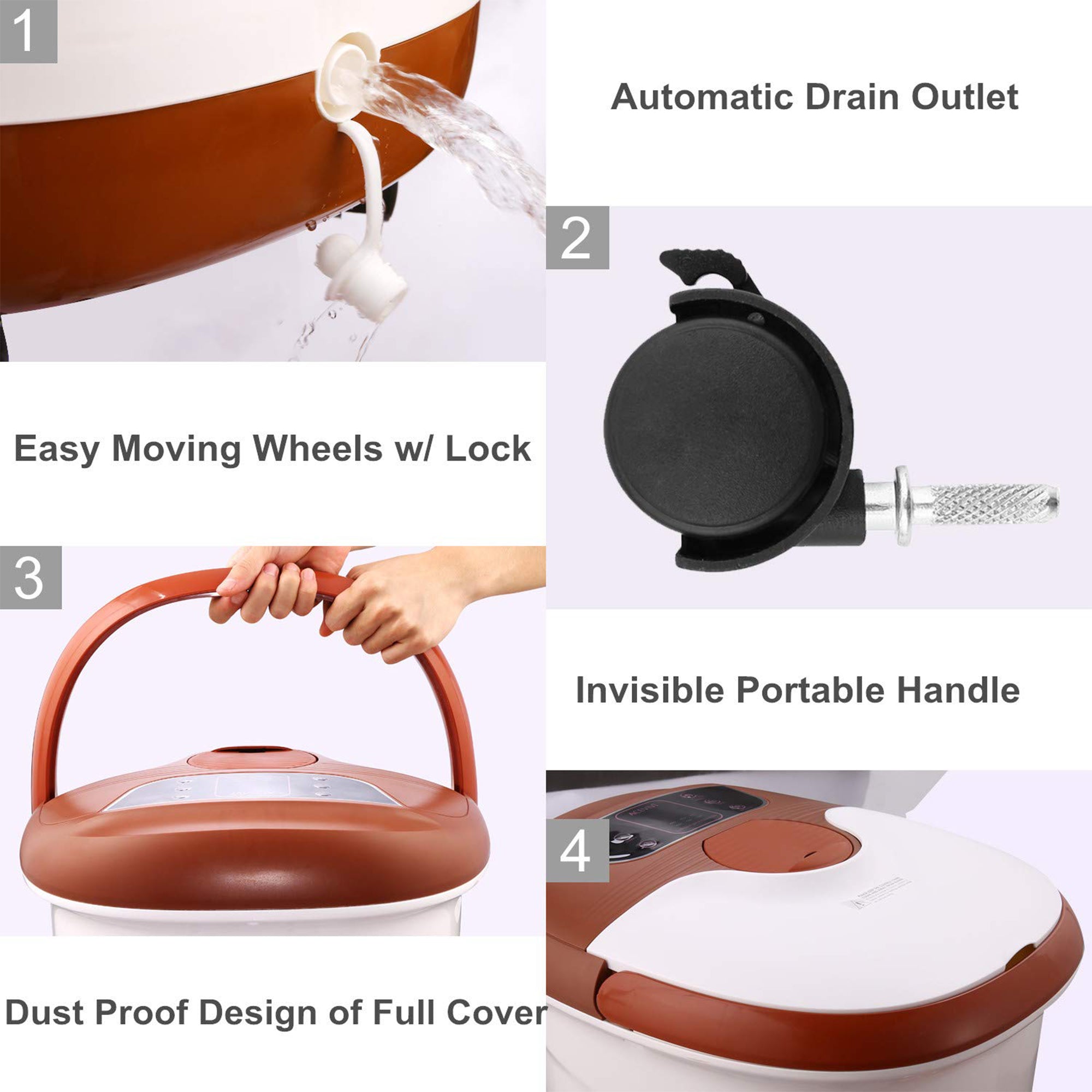 ACEVIVI Multi Mode Home Heated Massaging Foot Spa Bath with Maize Roller (Used) - VMInnovations