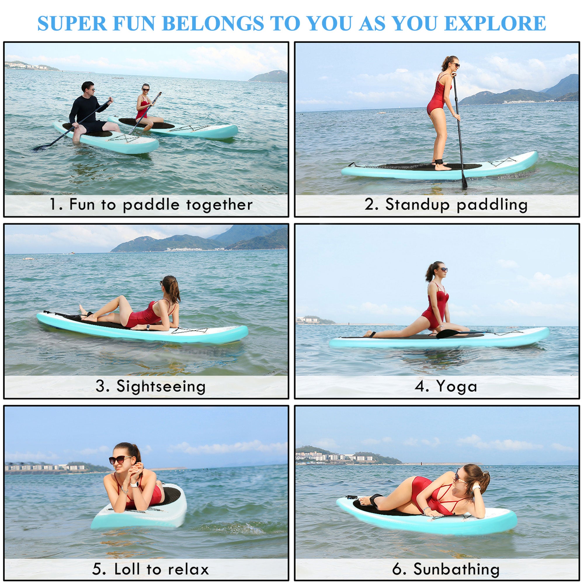 Ancheer iSUP Inflatable Stand Up Paddle Board with Bag and Accessories (Used)