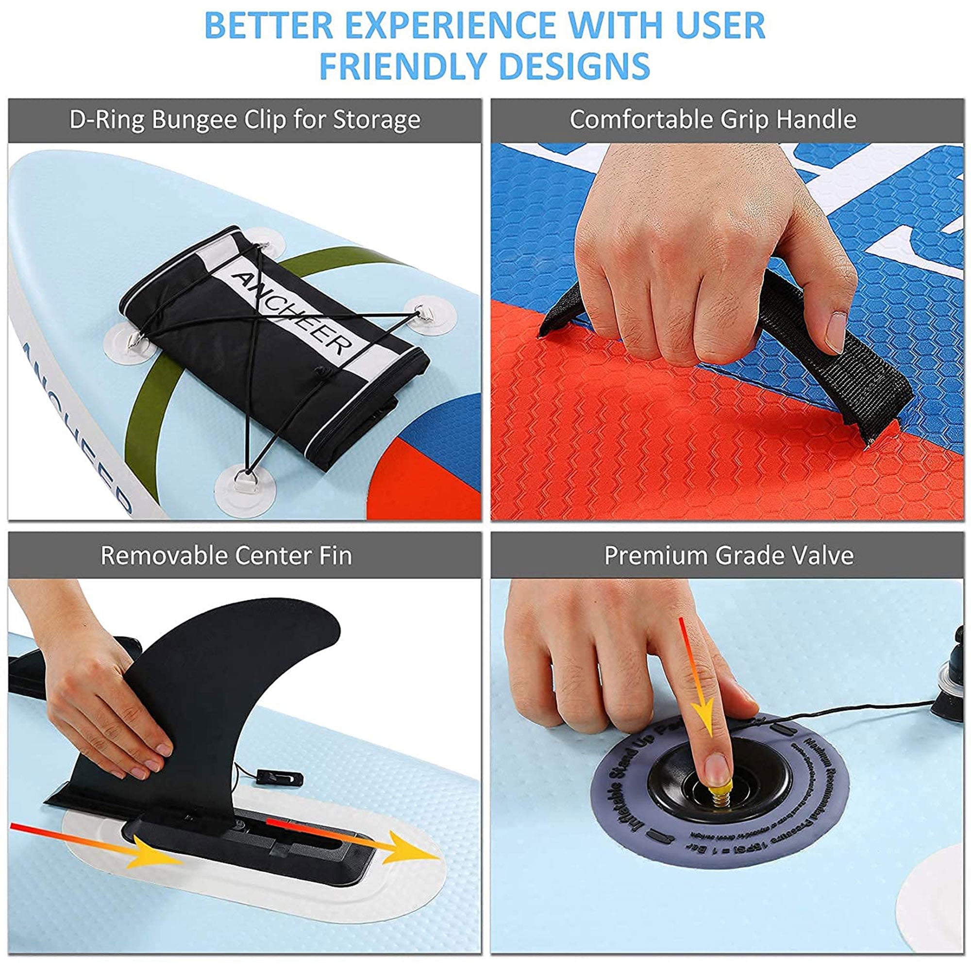Ancheer 10 Ft Inflatable Stand Up Paddle Board with Bag & Accessories (Open Box)