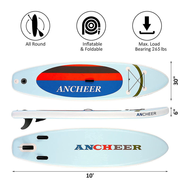 Ancheer 10 Ft Inflatable Stand Up Paddle Board with Bag & Accessories (Open Box)