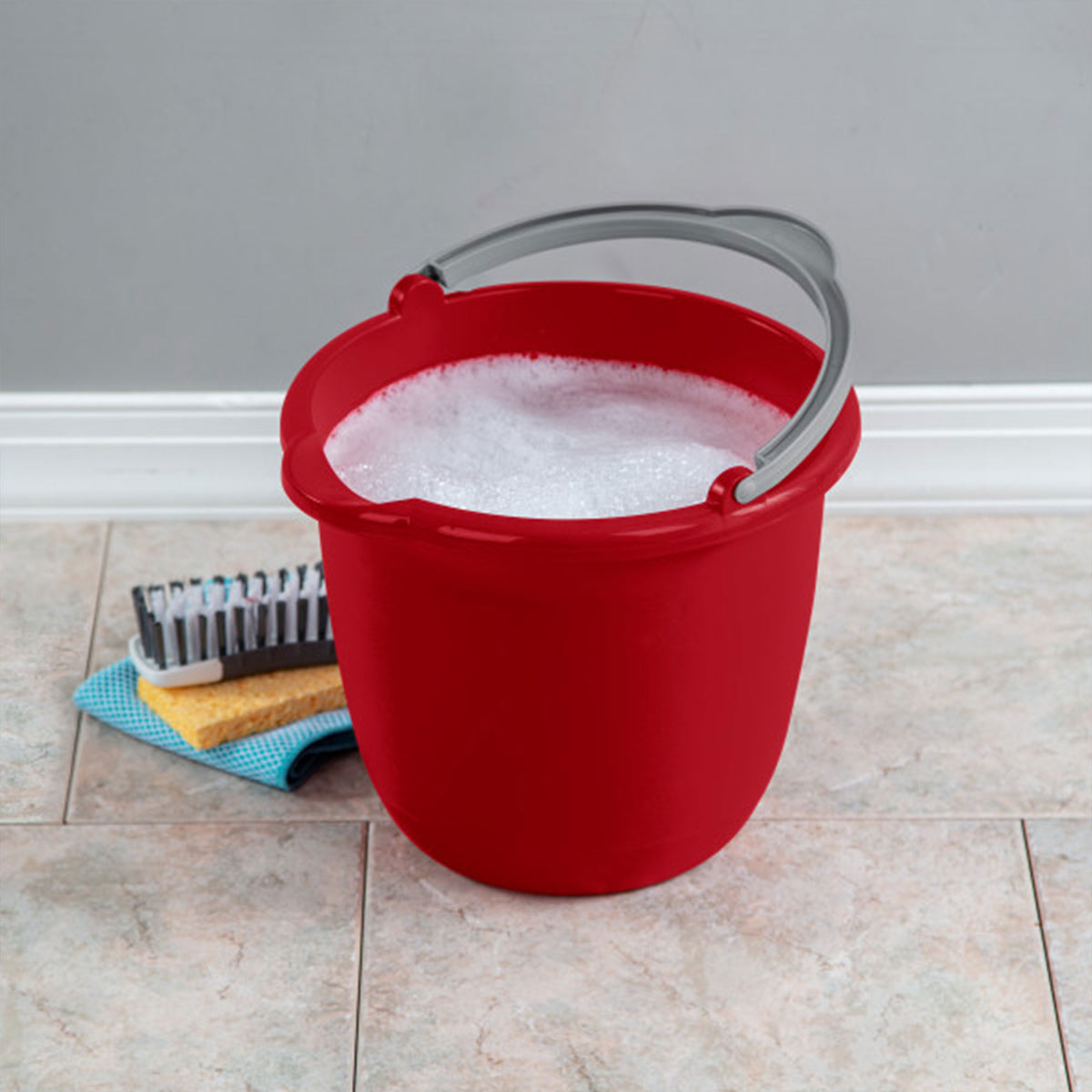 Sterilite Large 10 Qt Easy Pour Spout Pail with Comfy Grip Handle, Red (36 Pack) - VMInnovations
