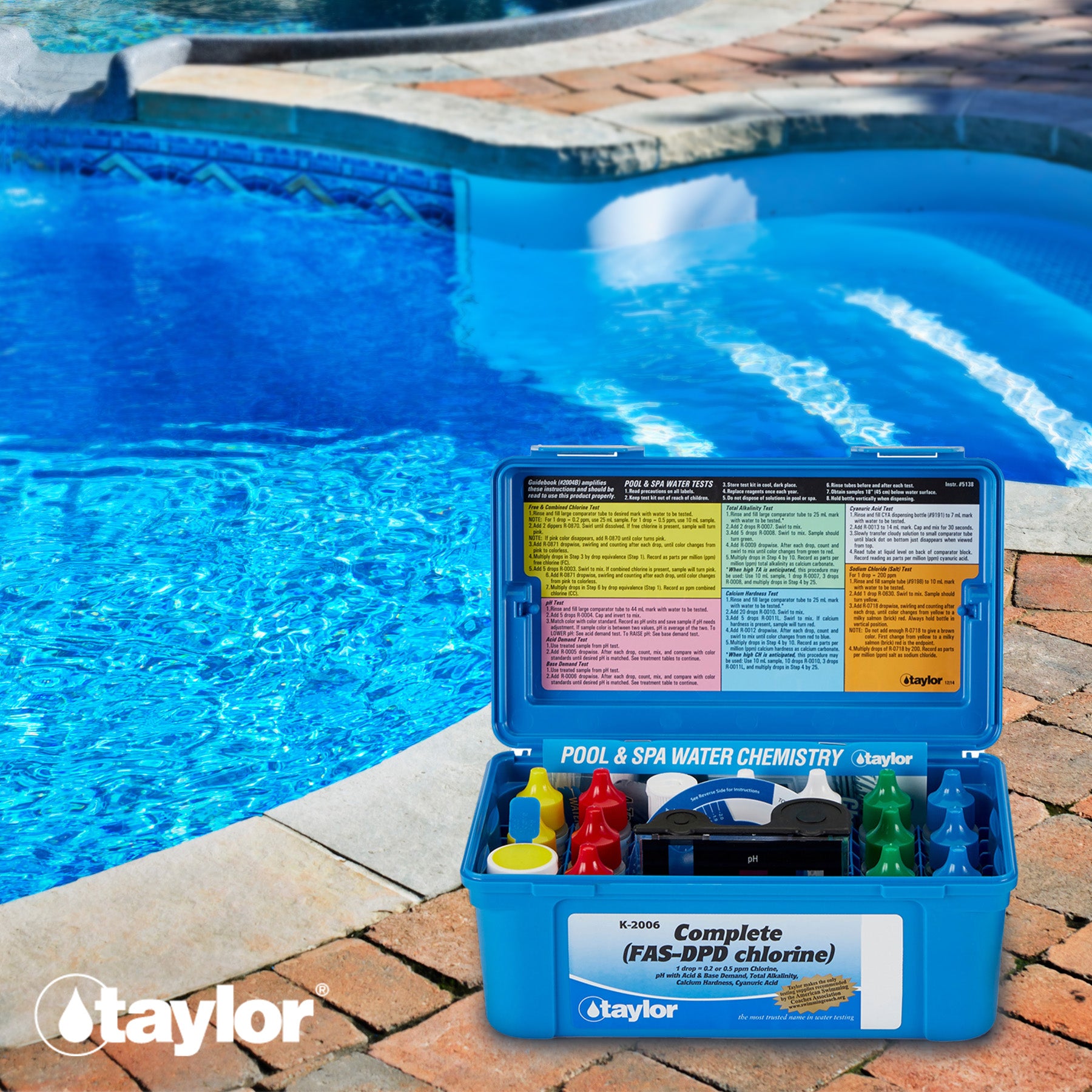TAYLOR Complete Swimming Pool/Spa Test Kit FAS-DPD K2006 Chlorine (Open Box) - VMInnovations