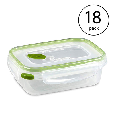Sterilite 3.1 Cup Rectangular UltraSeal Food Storage Container, Green (18 Pack)