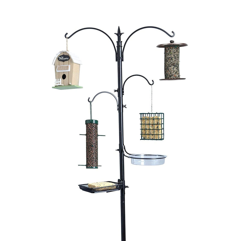 Ashman Premium Bird Feeding Station and Birdbath Kit, 92 Inch Tall, 4 Sided Hook