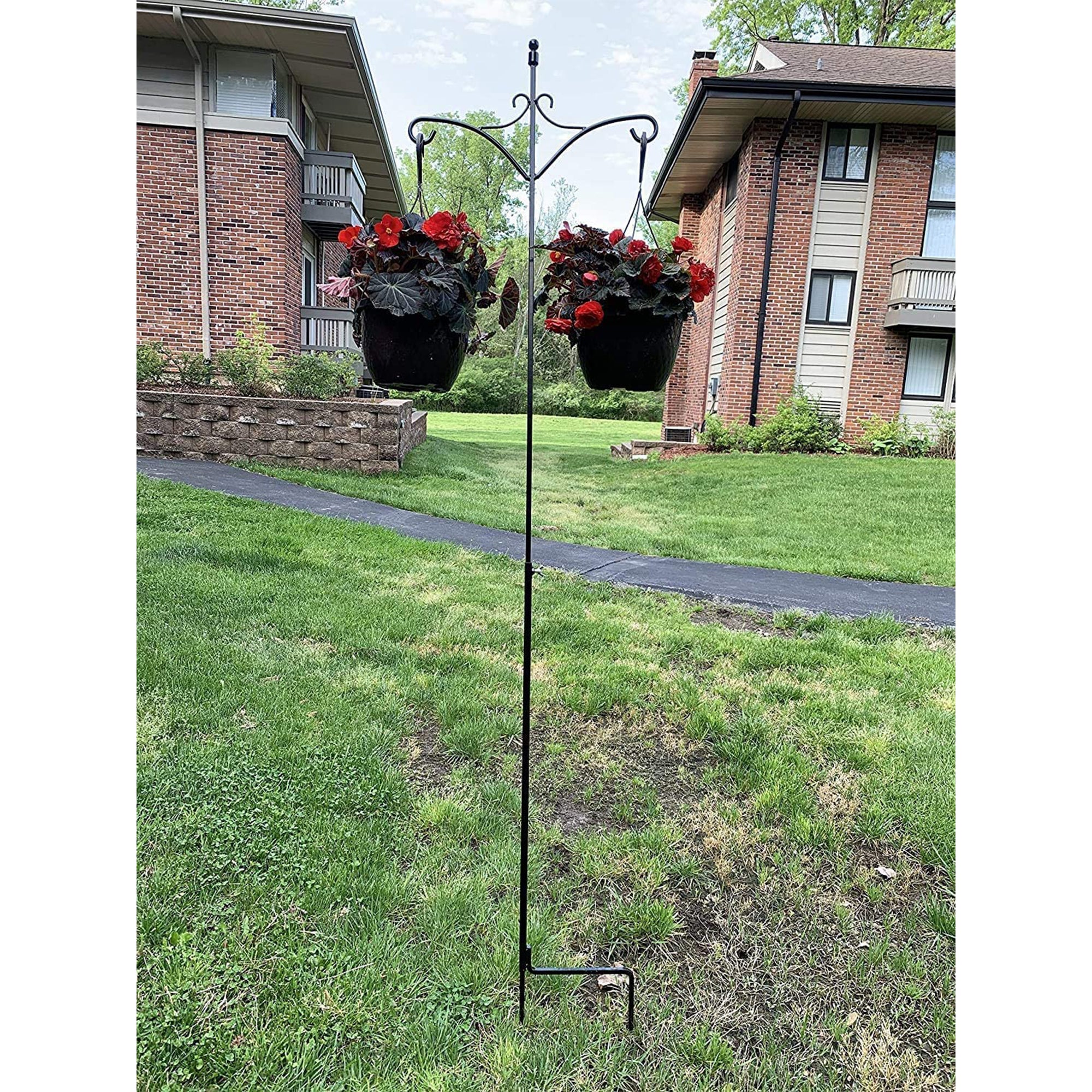 Ashman Adjustable Steel Ground Shepard's Hook 91 In 2 Sided, Blk, 1 Pack (Used) - VMInnovations
