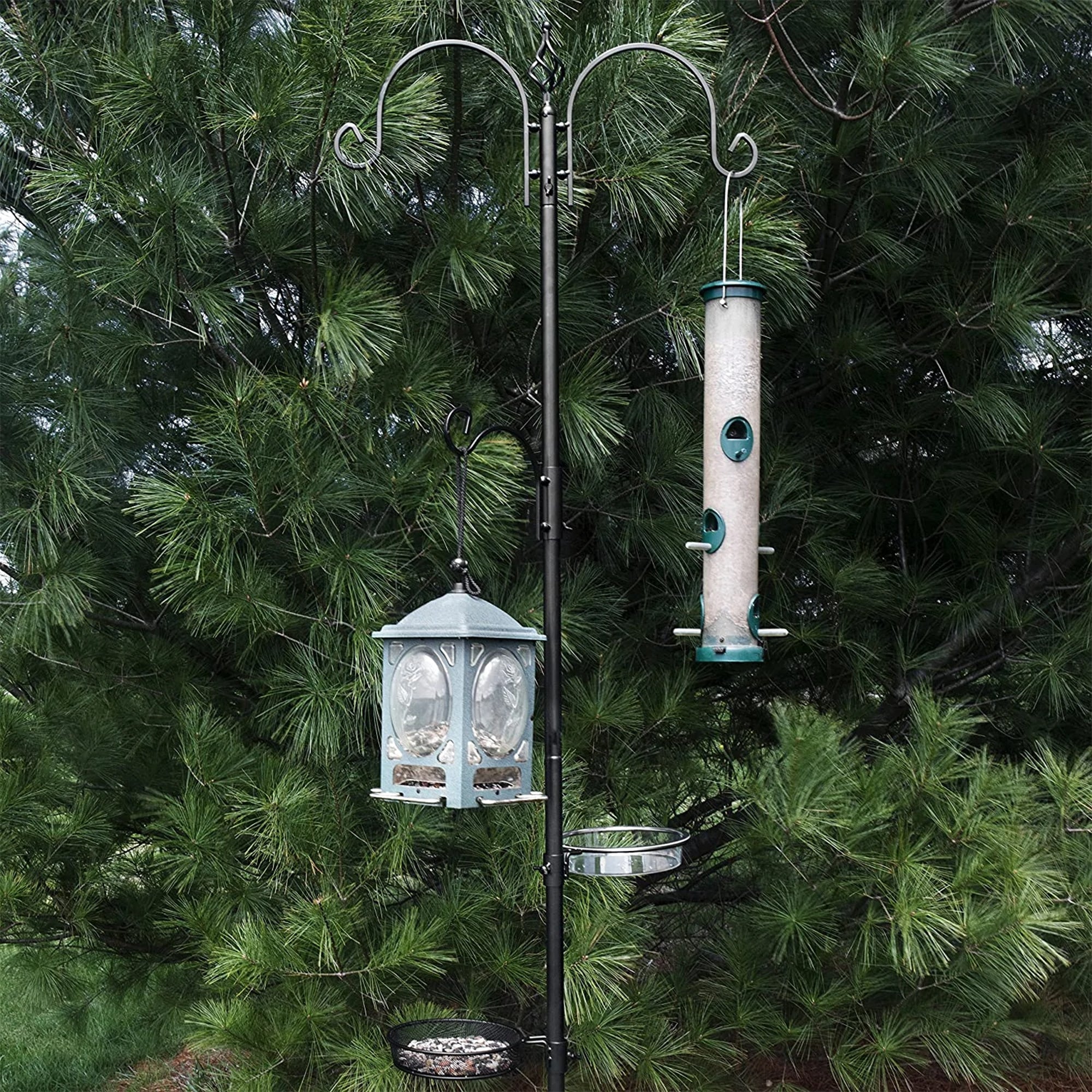 Deluxe Bird Feeding Station and Birdbath Kit, 92 Inch Tall, 4 Sided Hook (Used) - VMInnovations