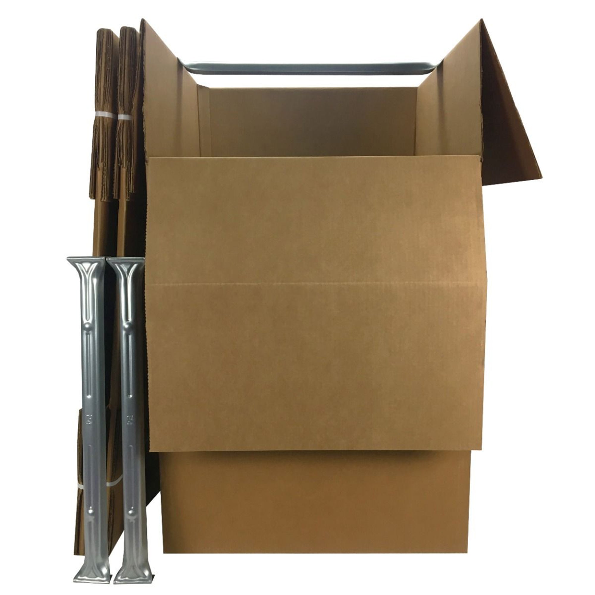 uBoxes Shorty Wardrobe Boxes 20 x 20 x 34 Inch Boxes w/ Hanging Bars, 3Pk(Used)