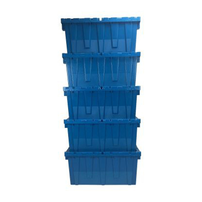 uBoxes 27 x 17 x 12 In Plastic Storage & Packing Stackable Crates, Blue, 5 Pack