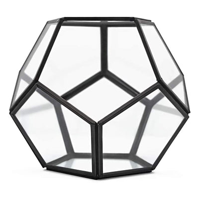 Banord Modern Geometric 6.5 Inch Tall Tabletop Terrarium w/Metal Frame (2 Pack)