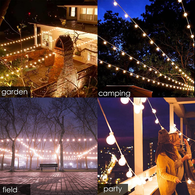 Banord LED 97 Foot String Lights, 48 Shatterproof Bulbs for Outdoor Use (2 Pack)