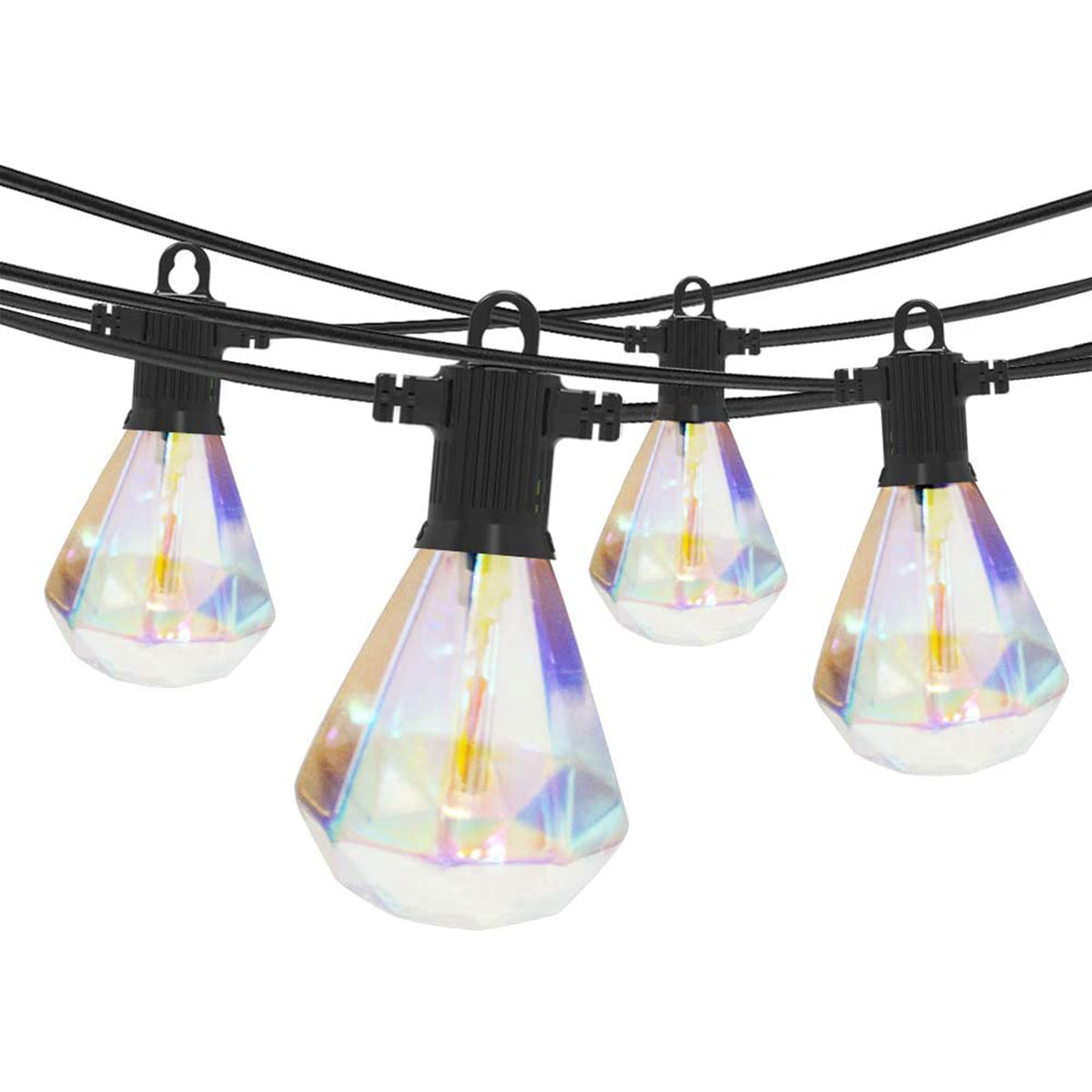 Banord LED 97 Foot Diamond String Lights, 48 Shatterproof Bulbs for Outdoor Use