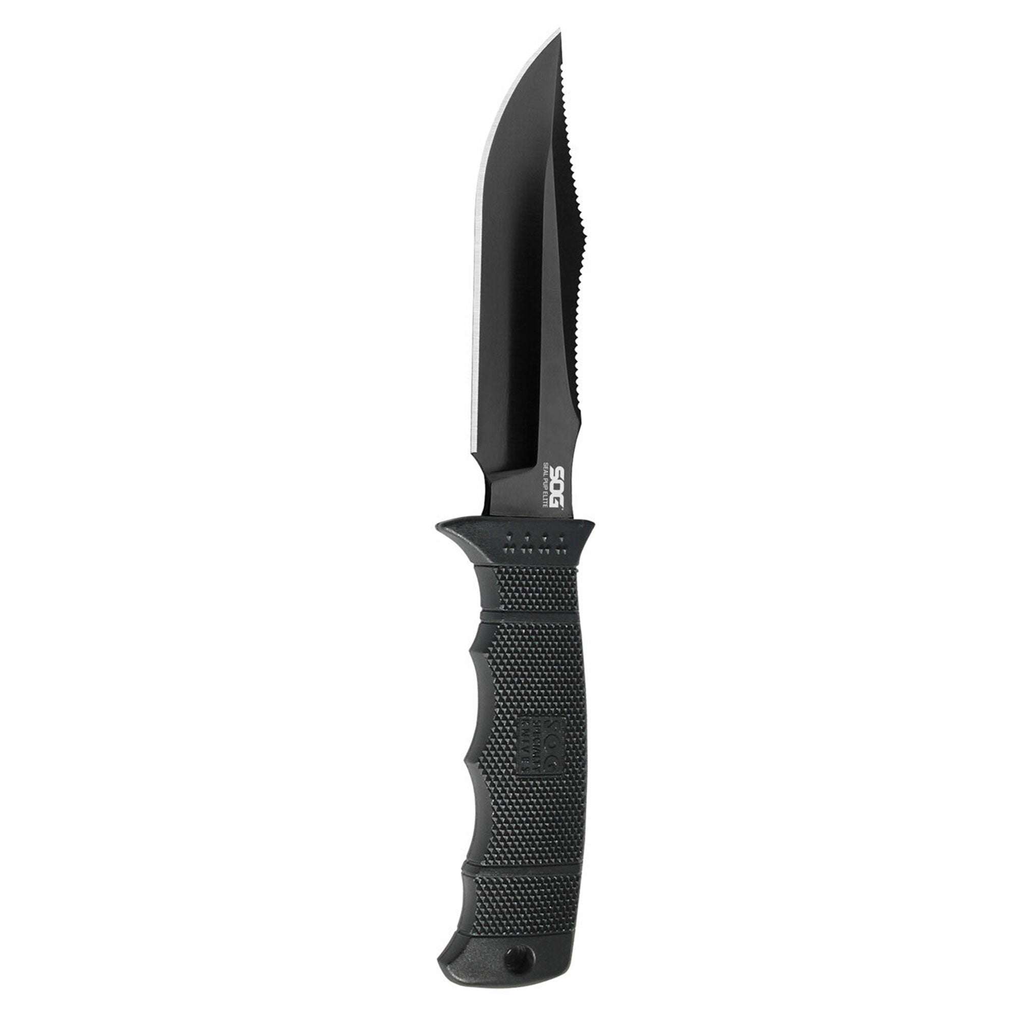 SOG Seal Pup Elite 4.85 Inch Survival Tactical Knife w/ Kydex Sheath, Black TiNi - VMInnovations