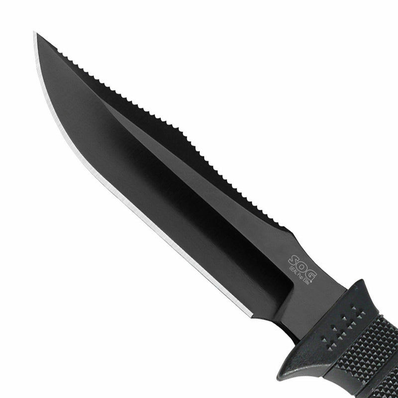 SOG Seal Pup Elite 4.85 Inch Survival Tactical Knife w/ Kydex Sheath, Black TiNi
