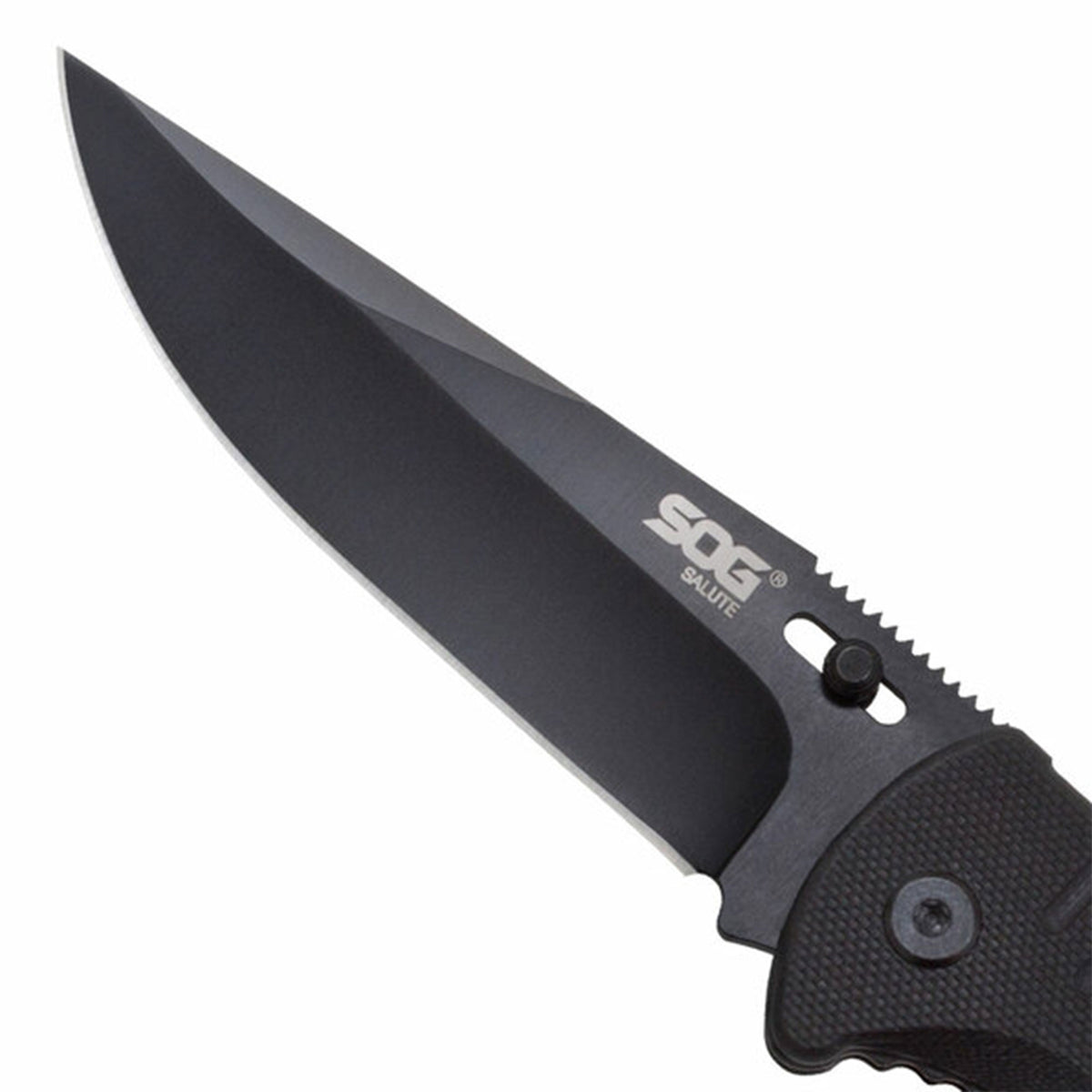 SOG Salute 3.63 Inch Folding Flipper Pocket Tactical Knife w/ Thumb Stud, Black - VMInnovations