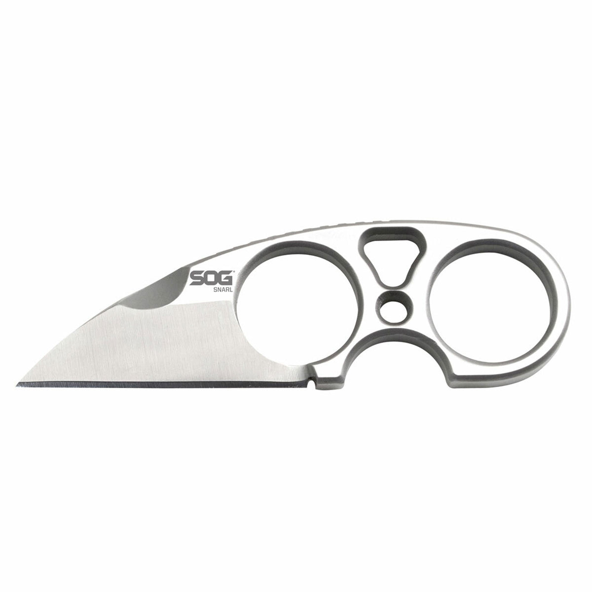 SOG Snarl 2.3 In Stainless Steel Sheepsfoot Fixed Blade Knife w/ Gripping Holes - VMInnovations