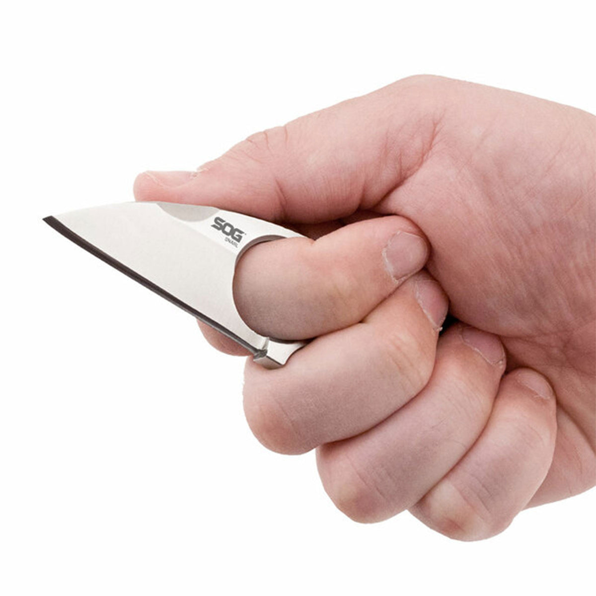 SOG Snarl 2.3 In Stainless Steel Sheepsfoot Fixed Blade Knife w/ Gripping Holes - VMInnovations