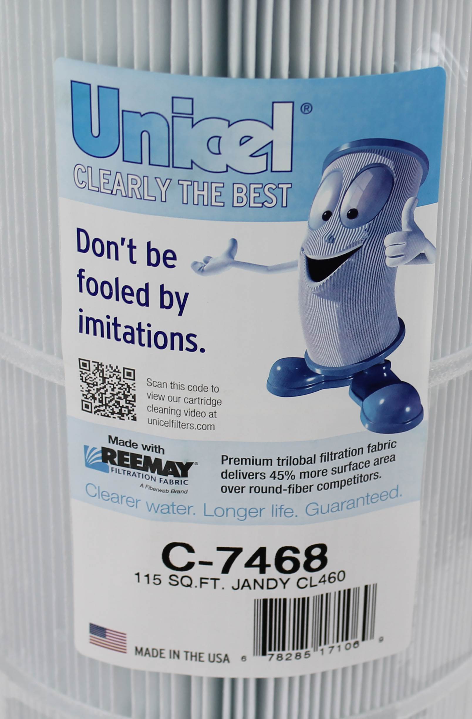 Unicel C-7468 Replacement 115 Sq Ft Swimming Pool Filter Cartridge, 175 Pleats - VMInnovations
