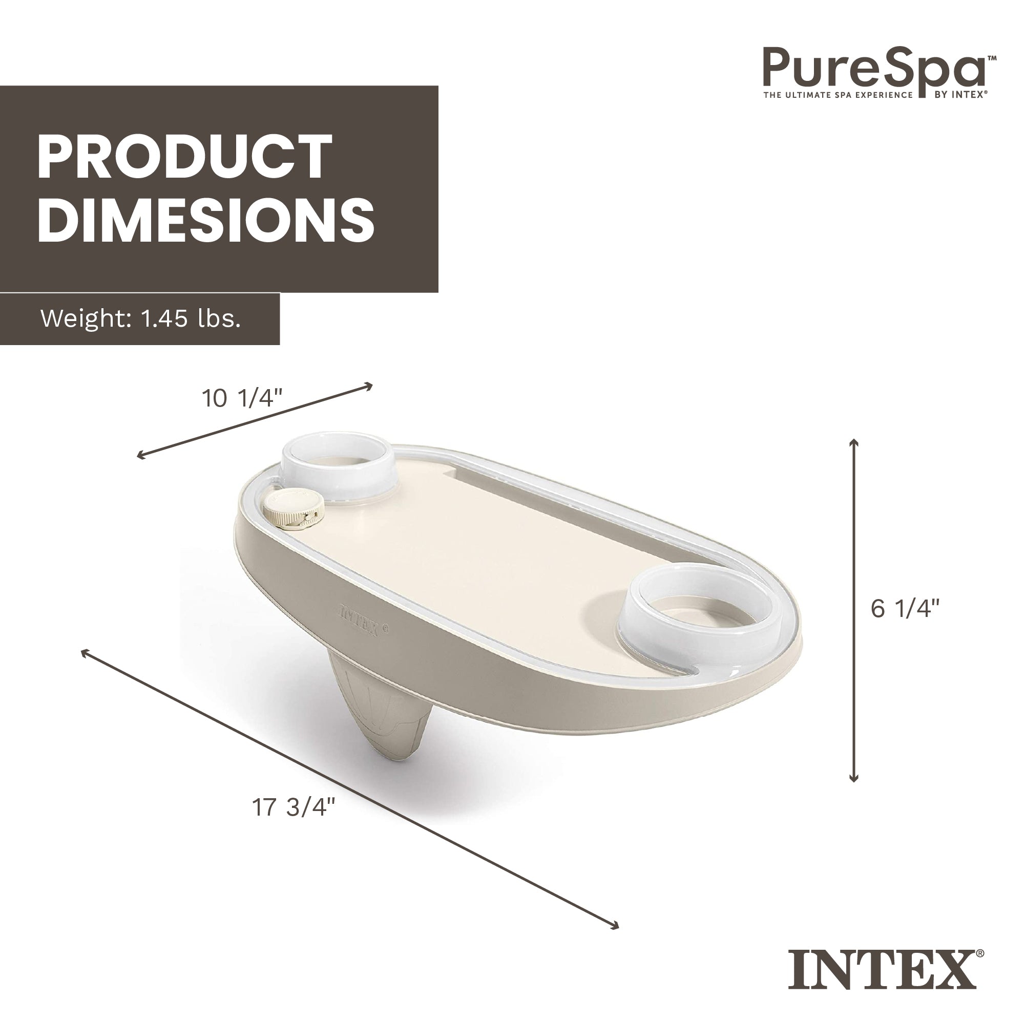 Intex 28520E Tablet Mobile Phone Spa Tray Accessory with LED Light Strip, White - VMInnovations