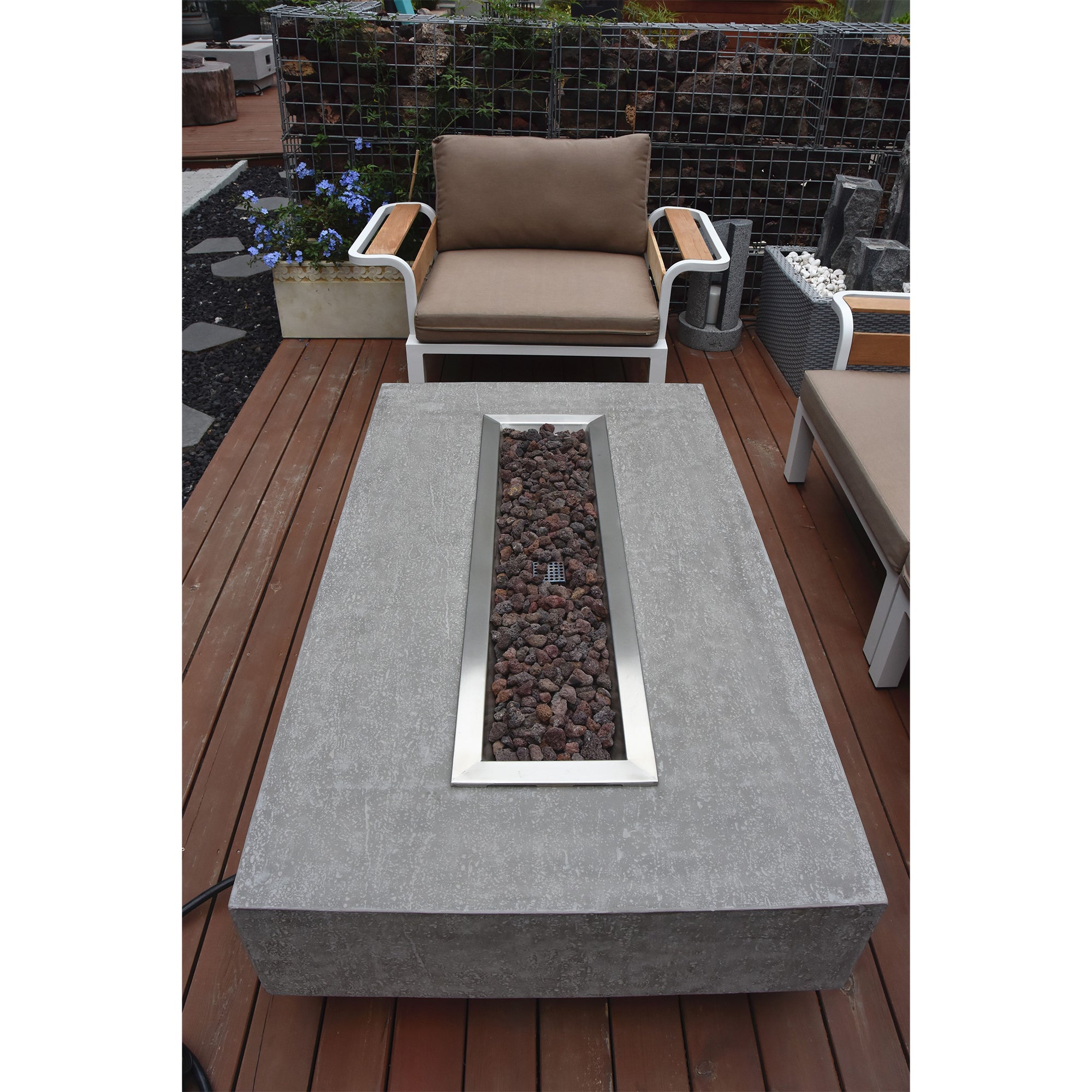 Elementi Hampton 56" Concrete 45,000 BTU Liquid Propane Fire Pit Table (Used)