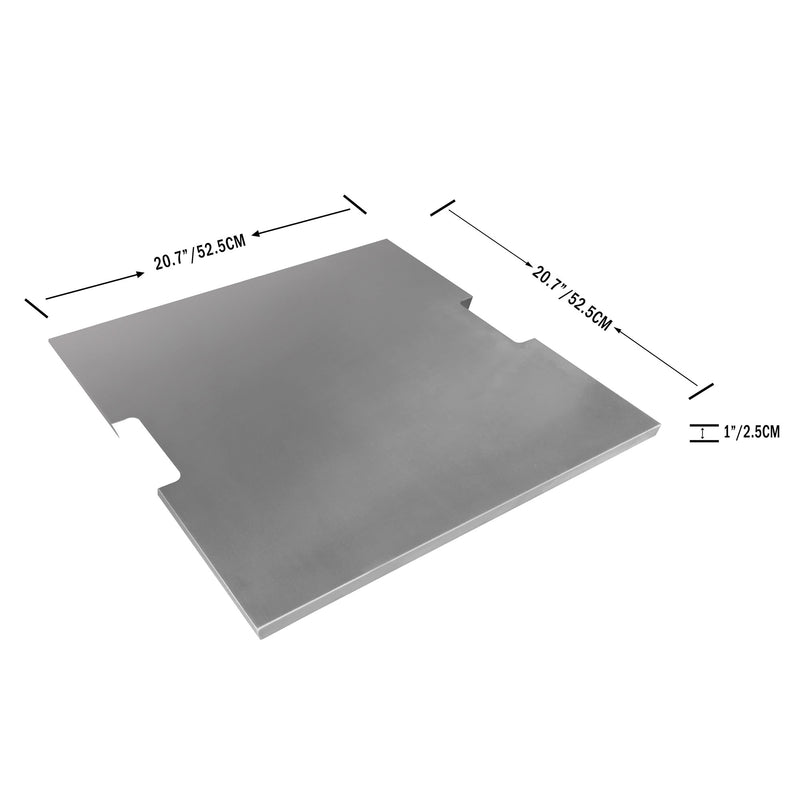 Elementi 22 Inch Square Tempered Glass Wind Screen for Manhattan Fire Pit Table
