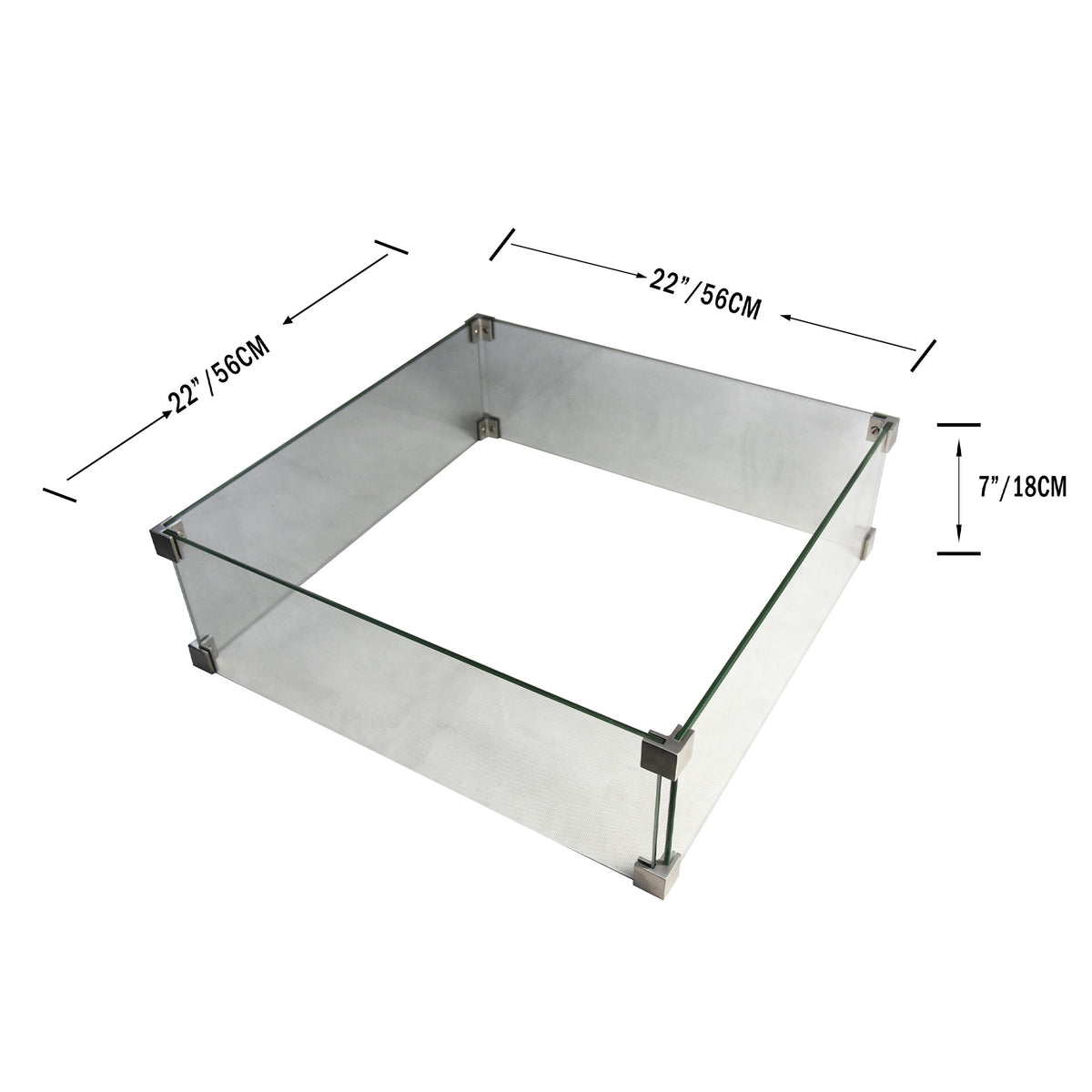Elementi Mahattan 36" Firepit Table, 22" Wind Screen, & 21" Firepit Table Cover