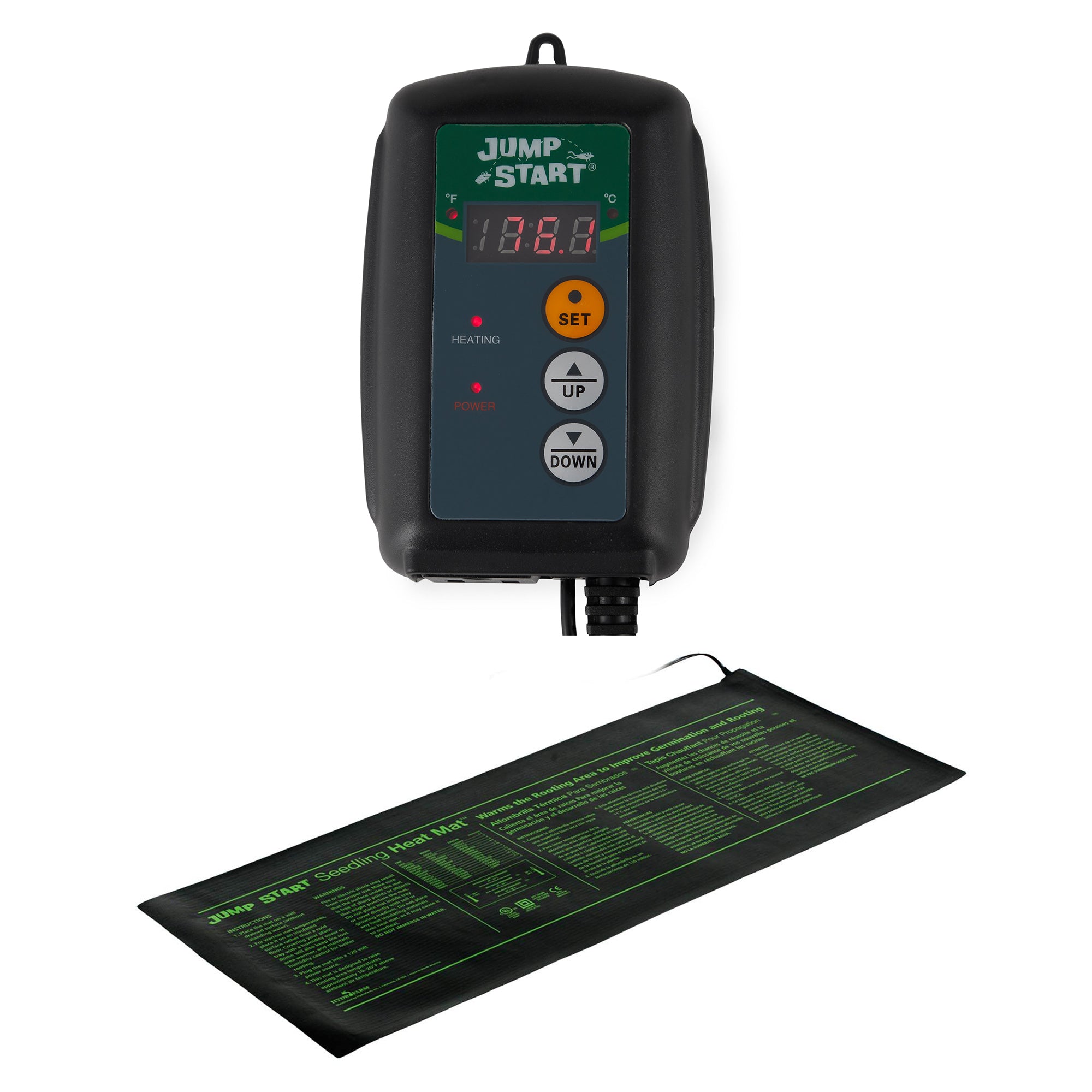 Jump Start Hydrofarm 48x20in Seedling Heat Mat & Digital Thermostat Controller - VMInnovations