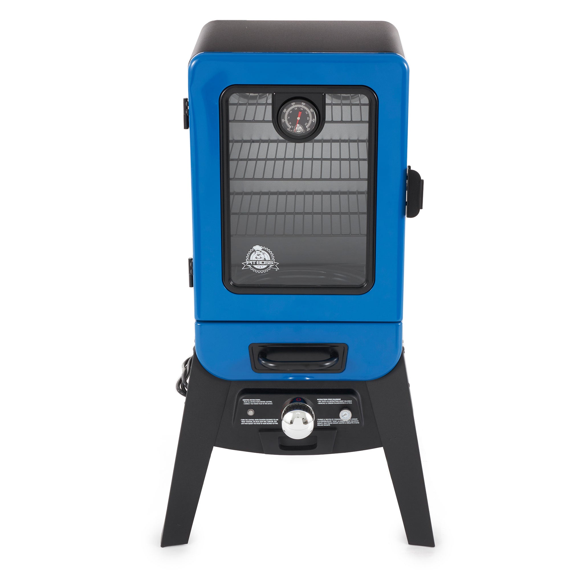 Pit Boss Blazing Vertical Analog Electric Wood Chip Smoker with Window, Blue