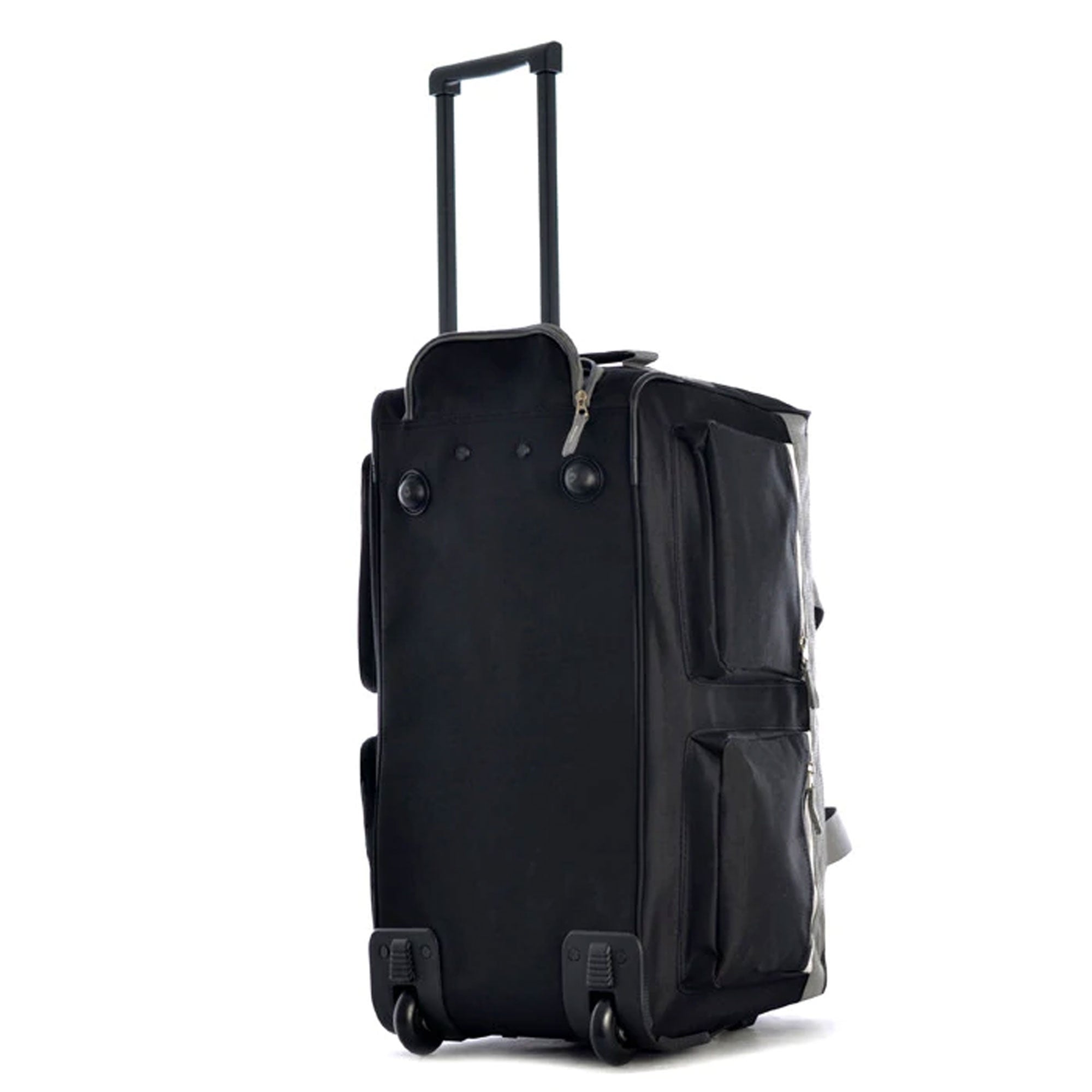 Olympia 26 Inch 8 Pocket U Shape Rolling Duffel Bag w/ Retractable Handle, Black - VMInnovations