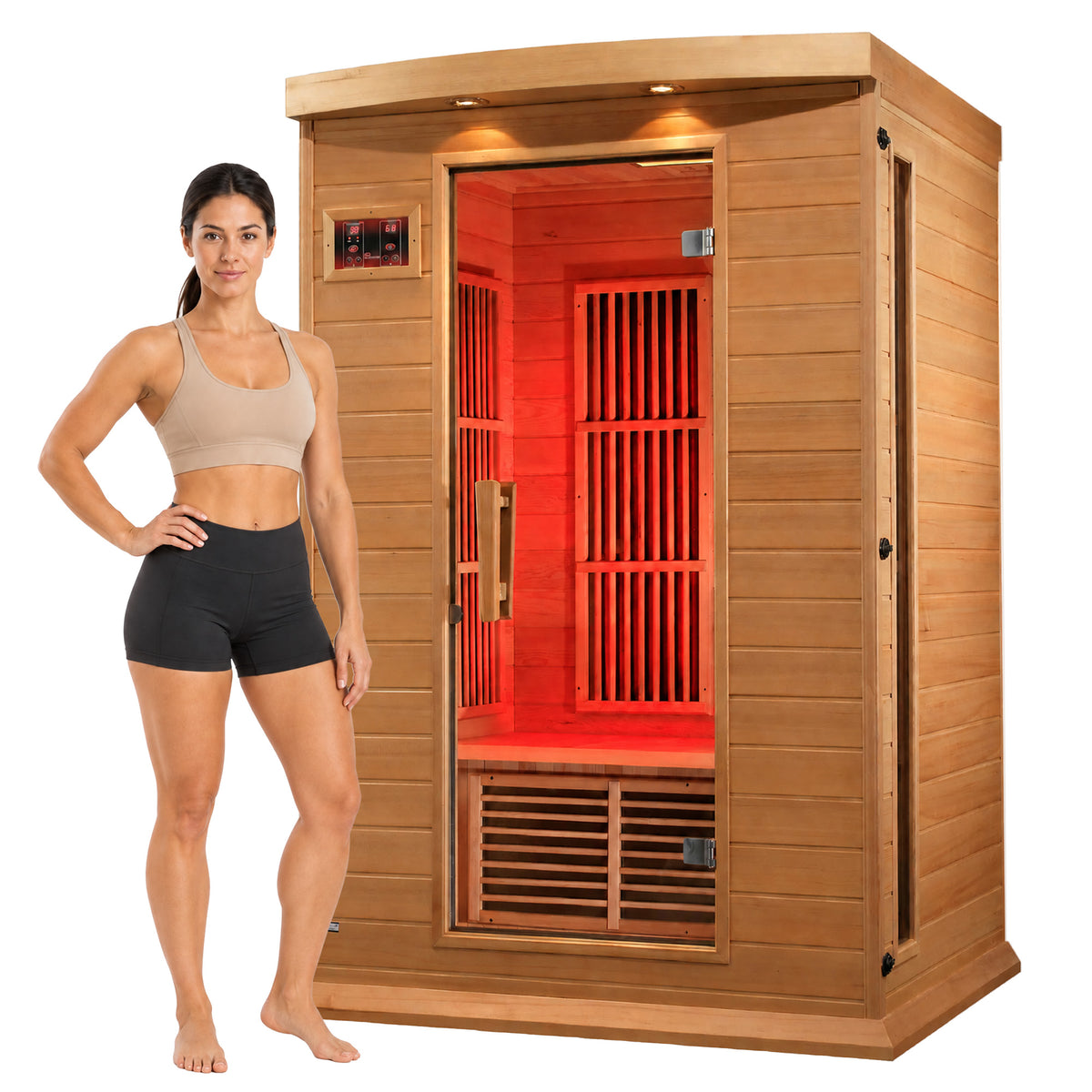 Dynamic Saunas Toulouse 2 Person Infrared Sauna w/Speakers, Canadian Hemlock - VMInnovations