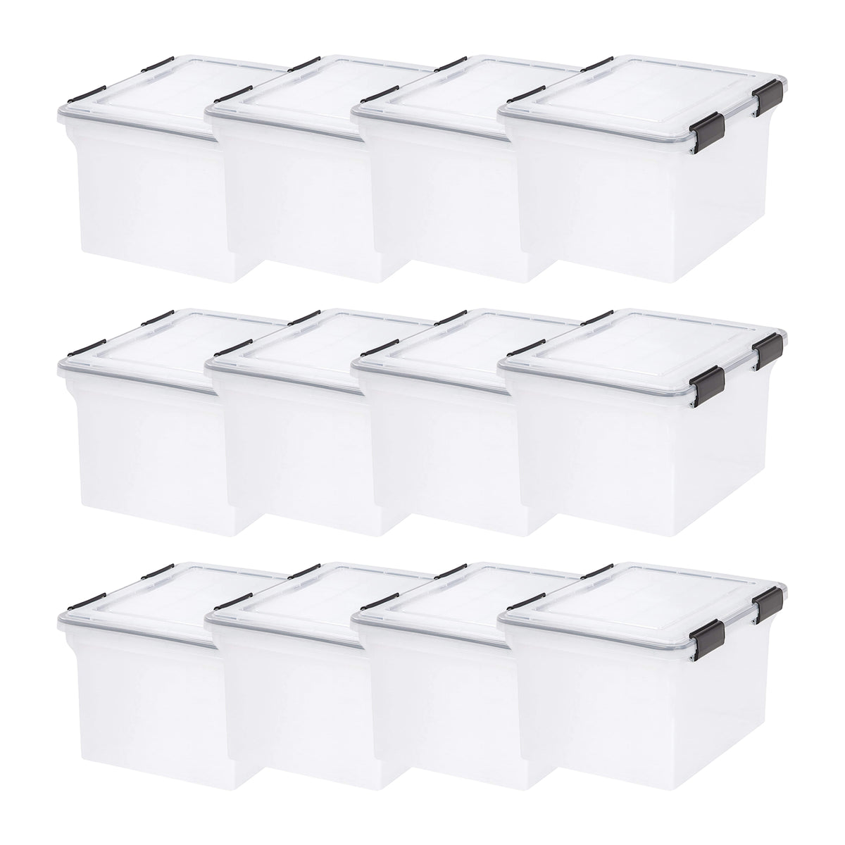 IRIS USA 32qt Letter & Legal Size Weather Tight Storage Container (12 Pack)