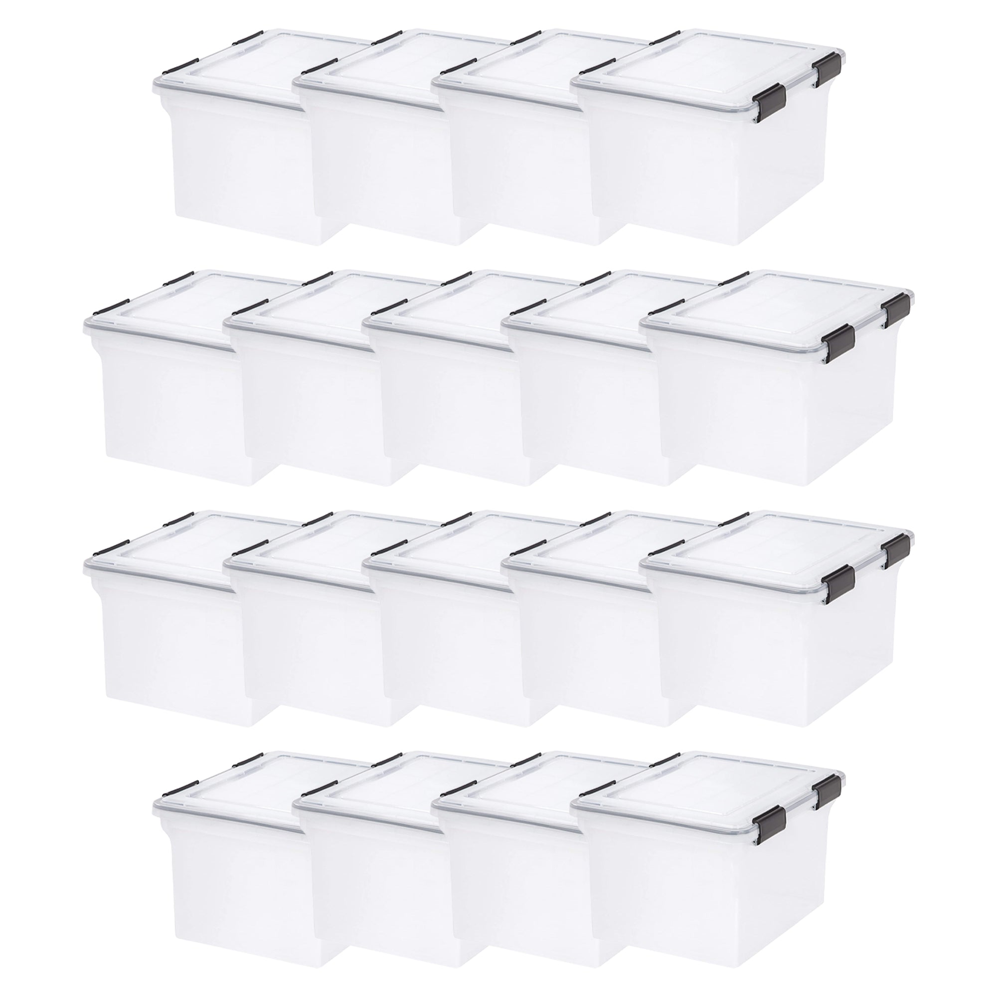 IRIS USA 32qt Letter & Legal Size Weather Tight Storage Container (18 Pack)