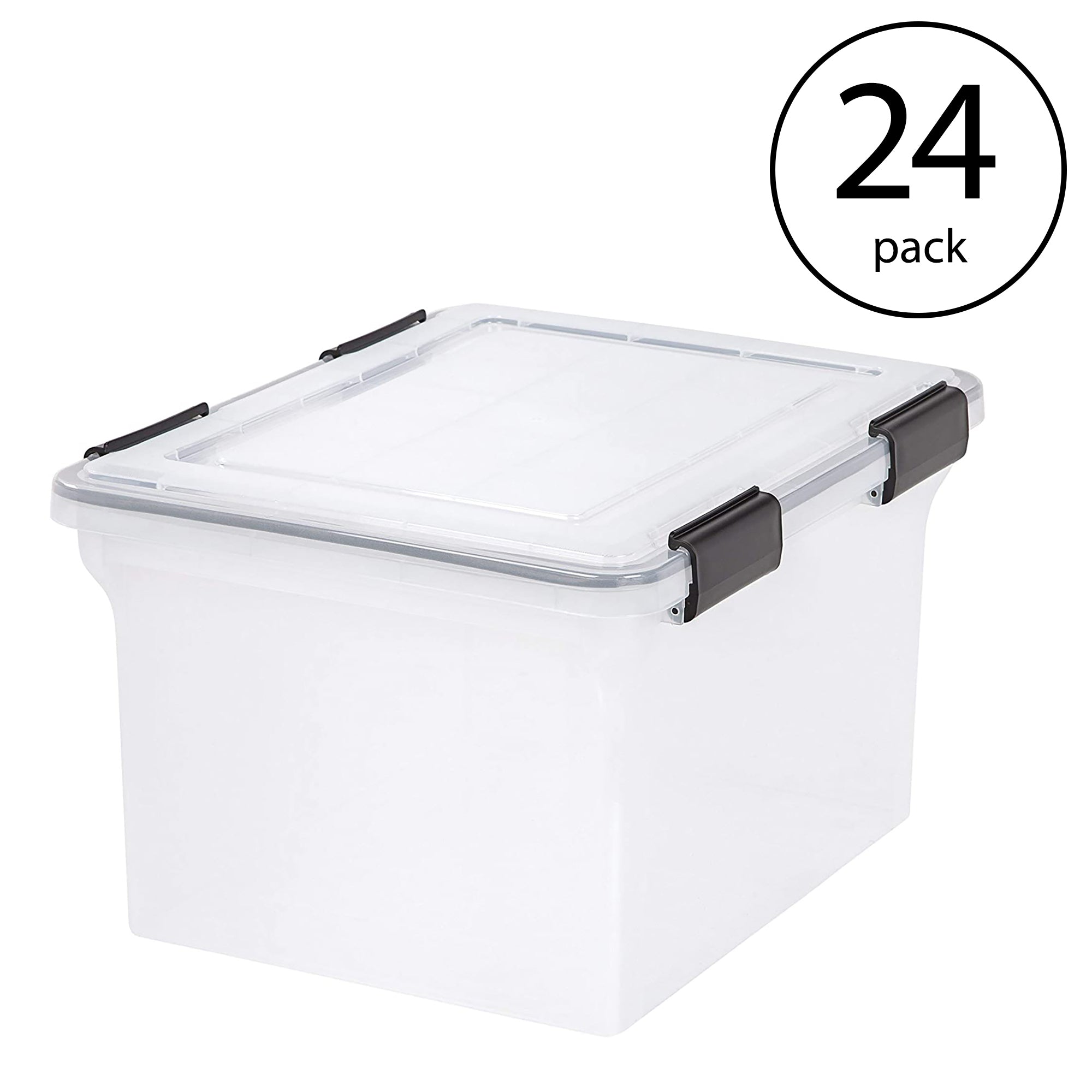 IRIS USA 32qt Letter & Legal Size Weather Tight Storage Container (24 Pack)