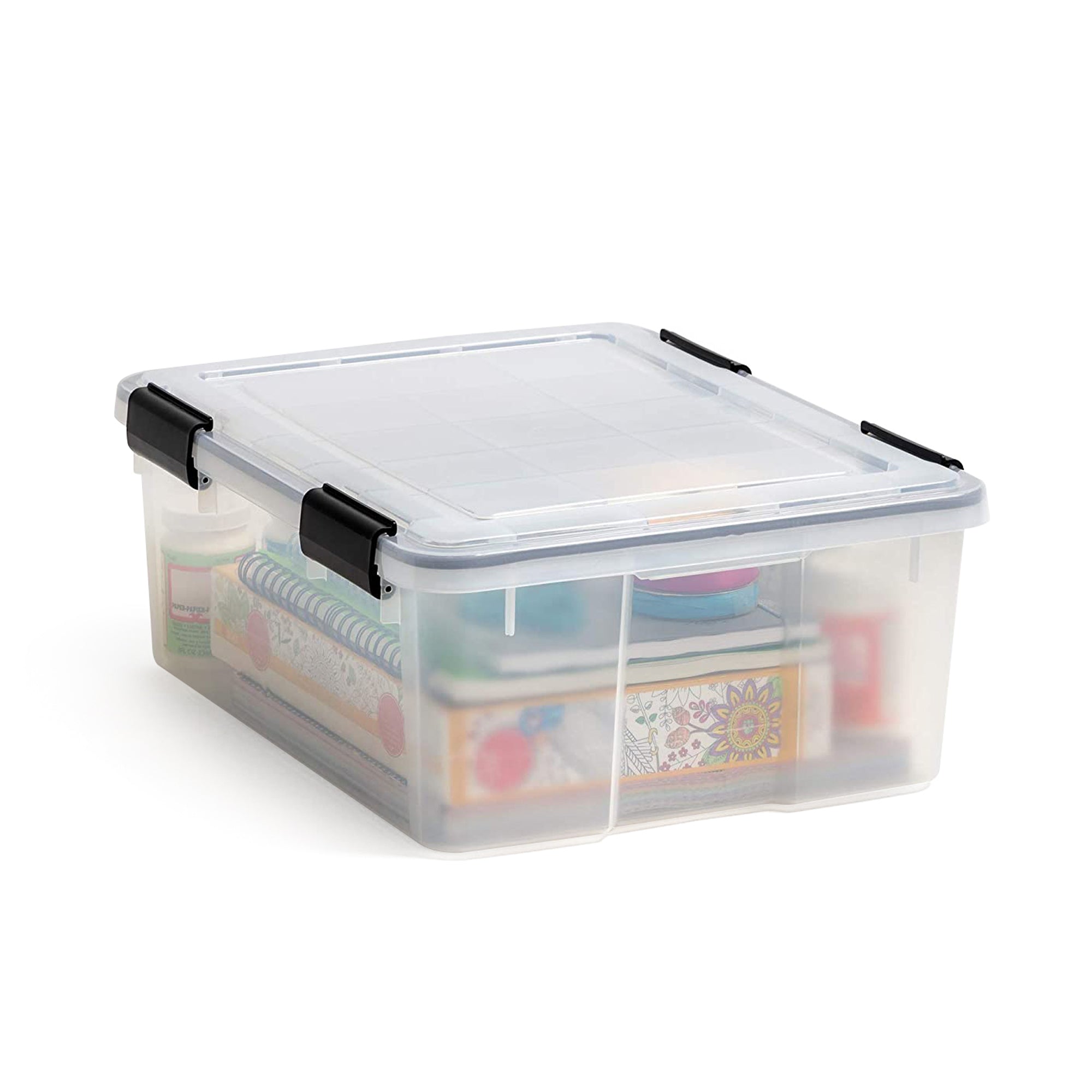 IRIS USA 30.6qt Clear Plastic Weathertight Plastic Storage Container (24 Pack) - VMInnovations