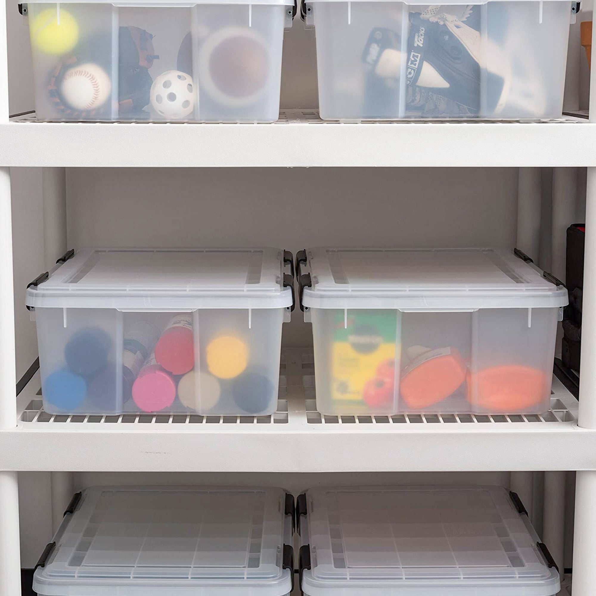 IRIS USA 30.6qt Clear Plastic Weathertight Plastic Storage Container (24 Pack) - VMInnovations