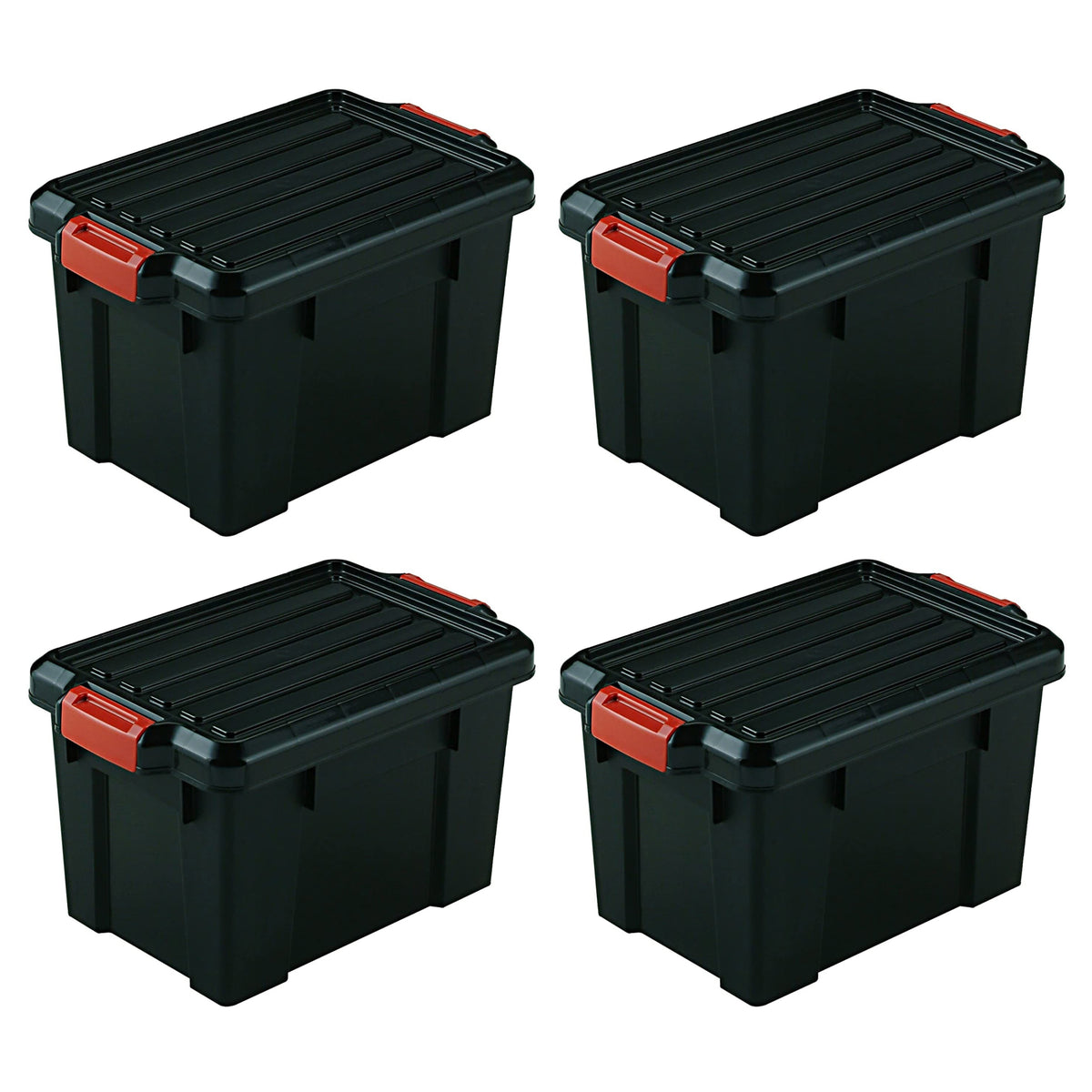 IRIS USA 21 Quart Heavy Duty Latching Storage Totes w/Reinforced Lids (4 Pack)