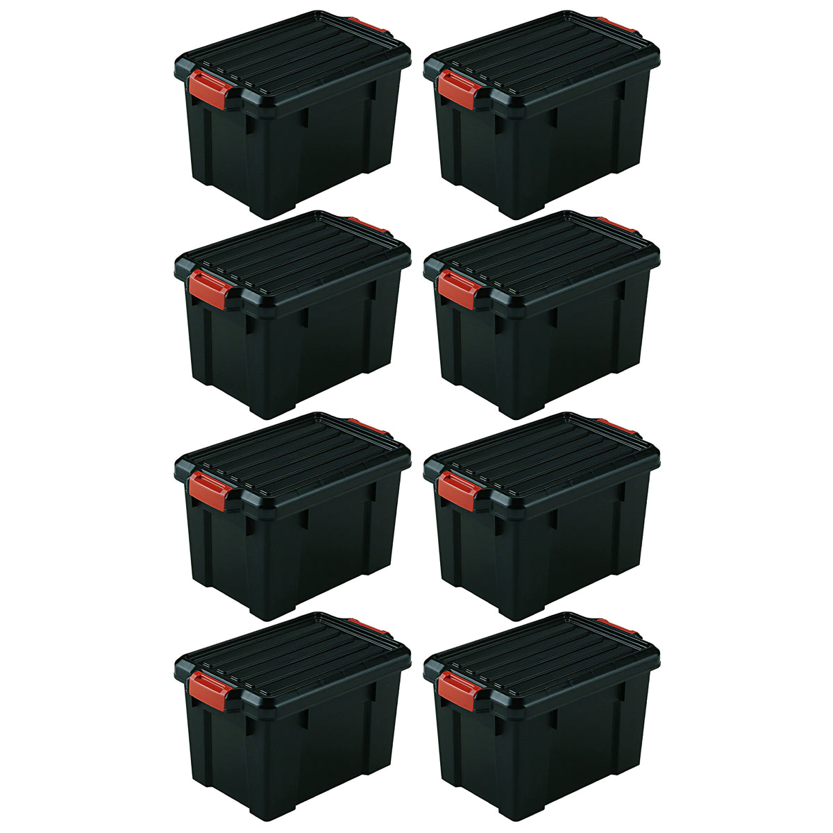 IRIS USA 21 Quart Heavy Duty Latching Storage Totes w/Reinforced Lids (8 Pack)