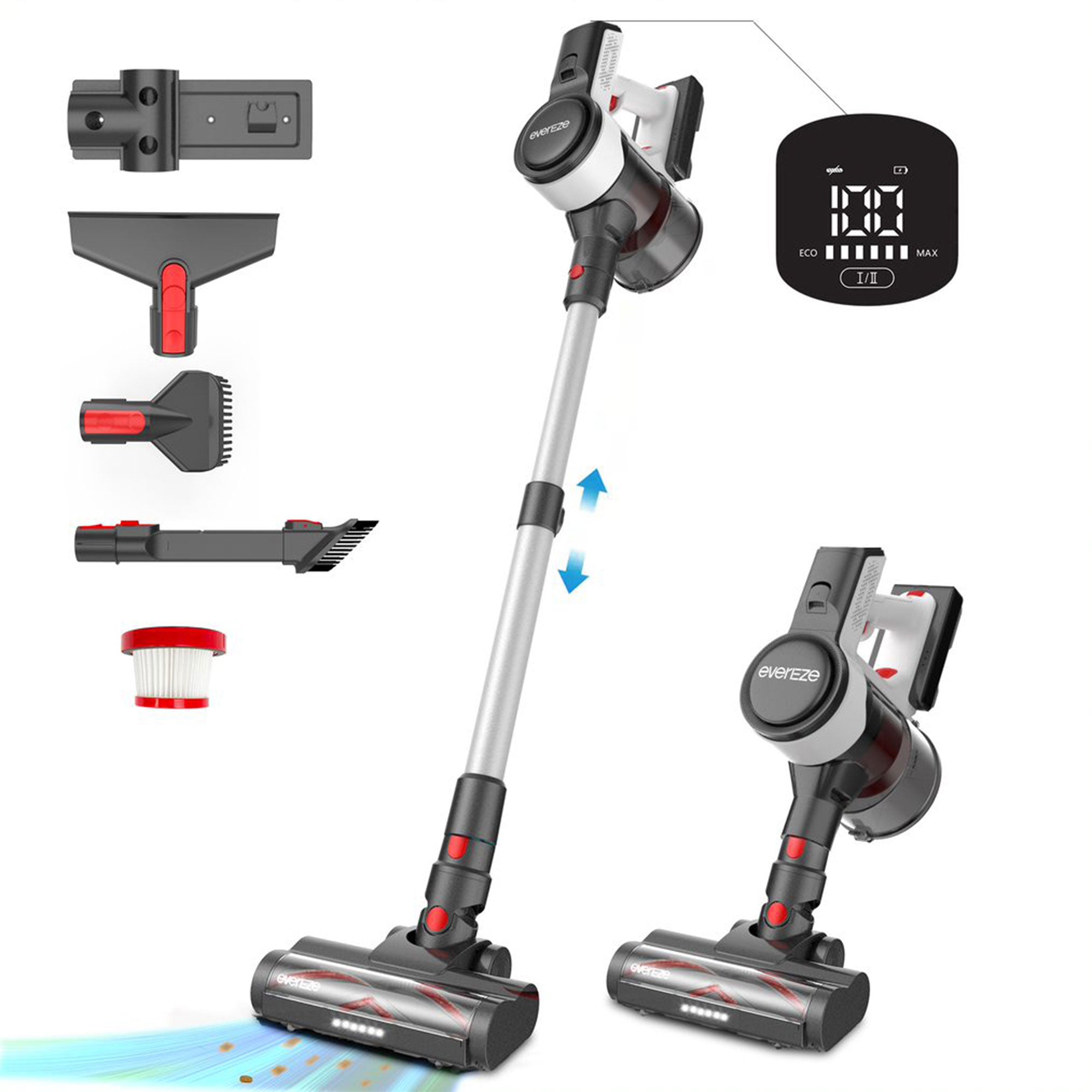 Evereze Cordless Vacuum with 45 Minute Runtime and 1.1 Qt Dust Cup (Open Box) - VMInnovations