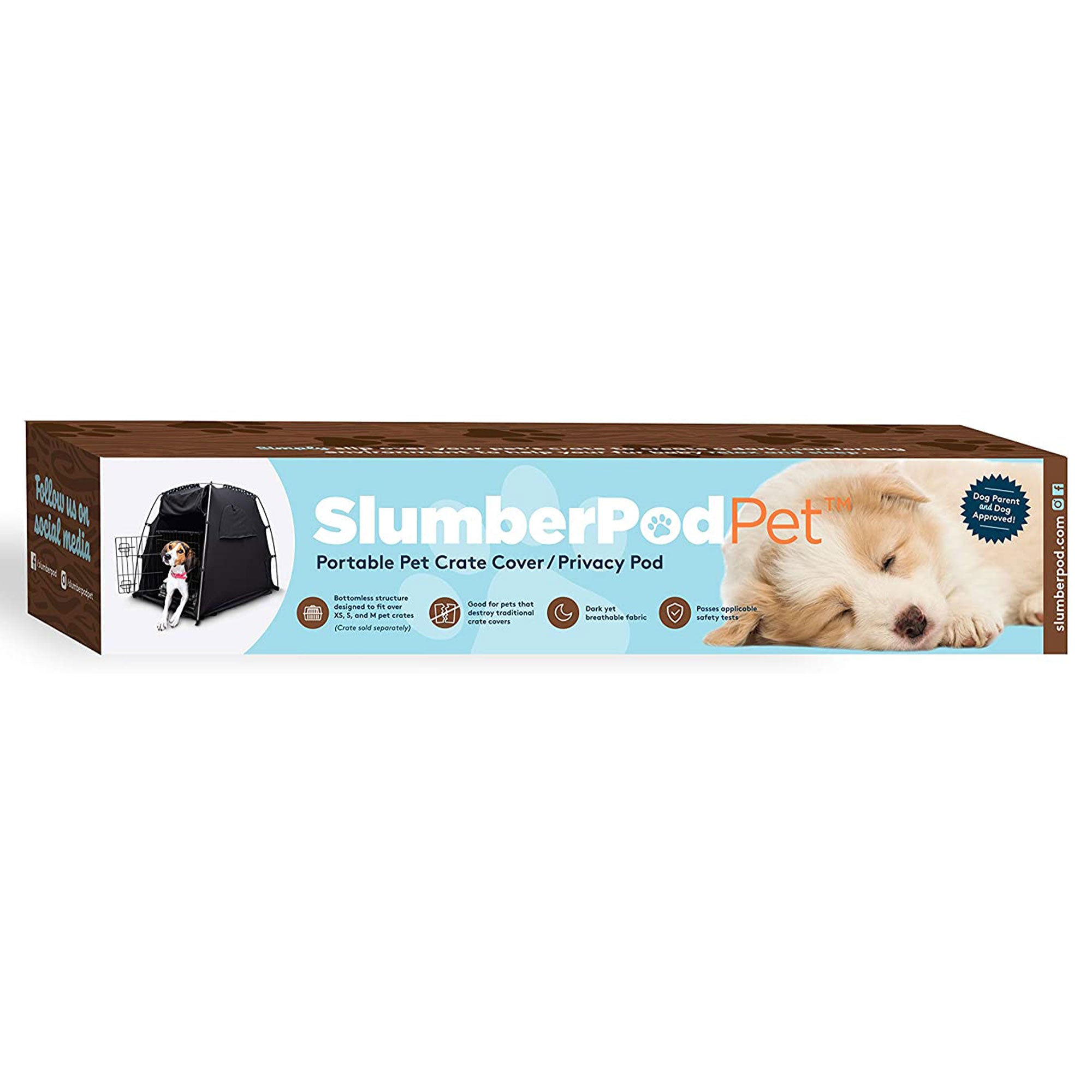 SlumberPod Privacy Pod Portable Polyester Kennel Tent or Pet Bed Cover, Black - VMInnovations