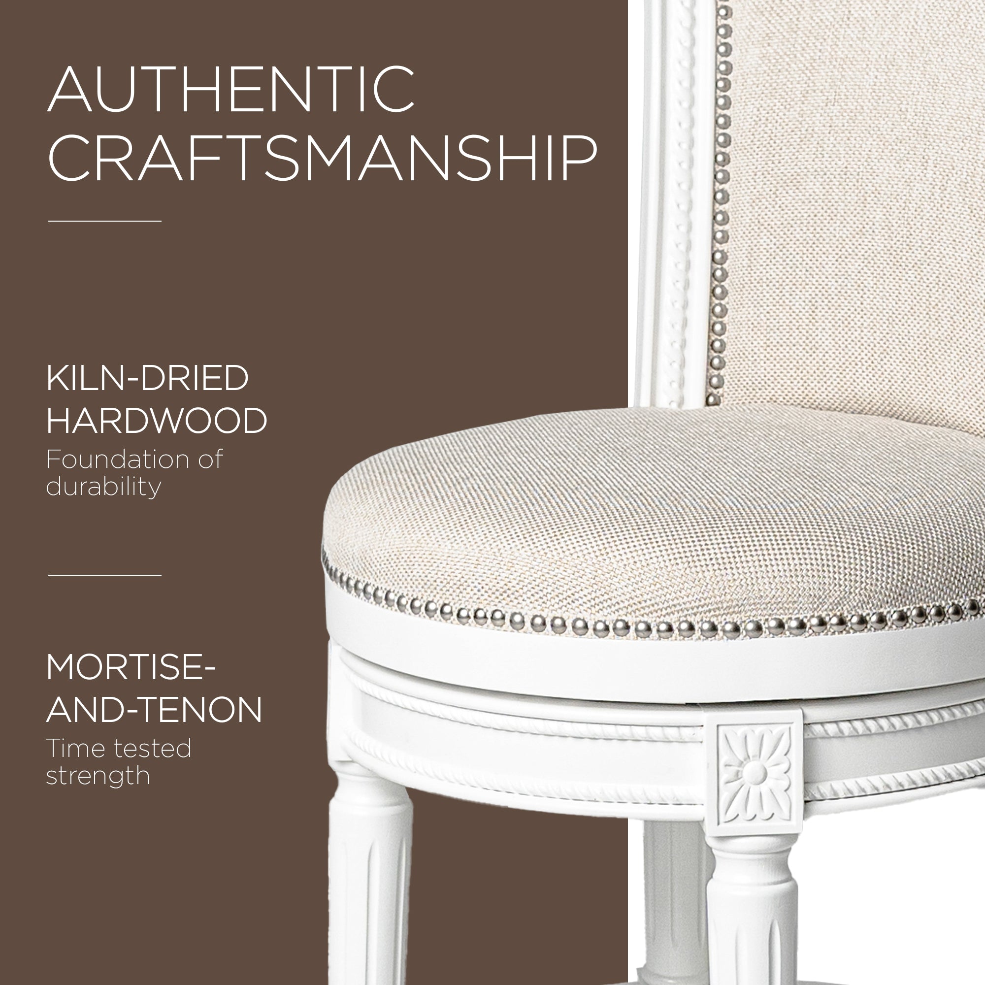 Maven Lane Carved 25" Swivel Counter Bar Stool Nailhead Trim (For Parts)(4 Pack) - VMInnovations
