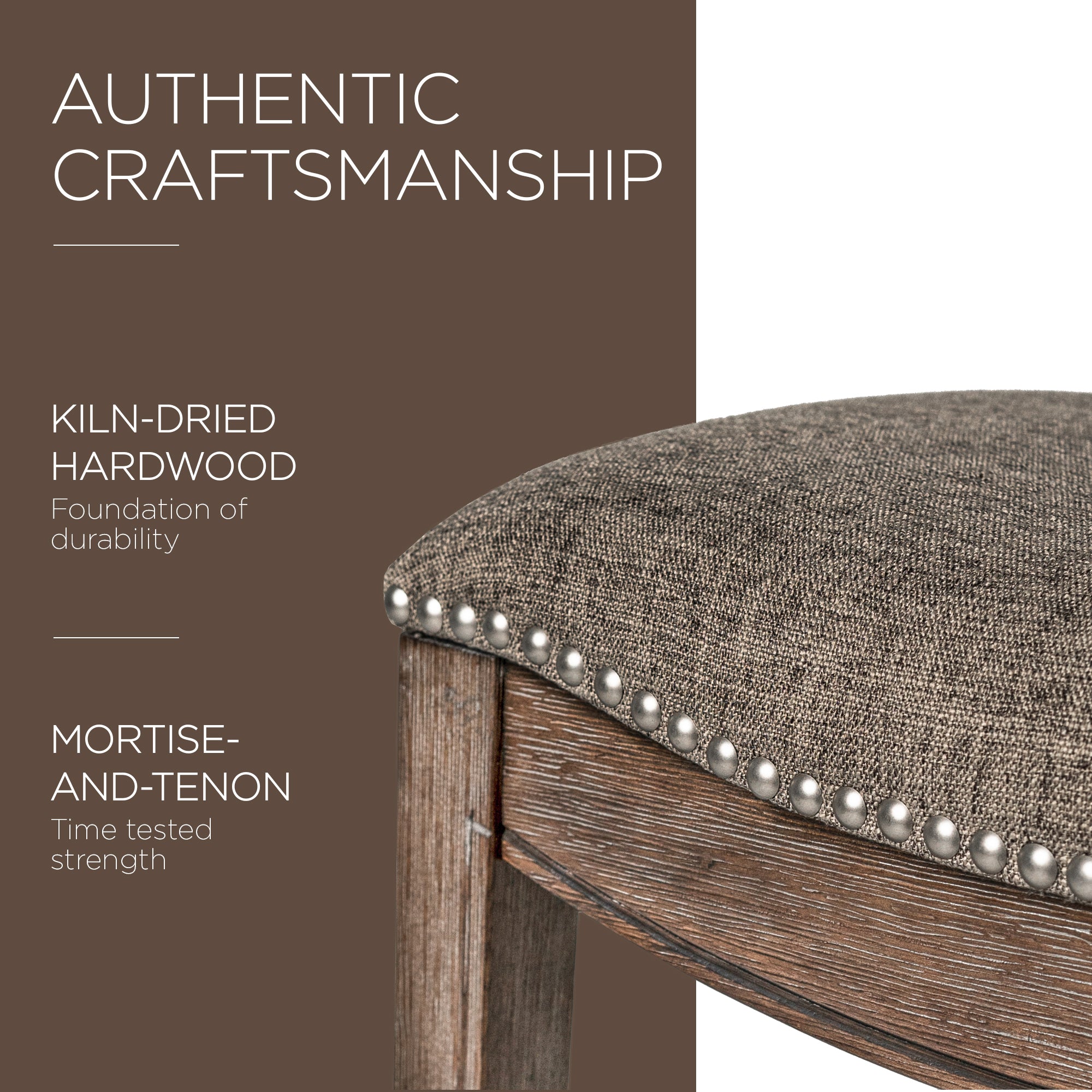 Maven Lane Saddle Bar Stool, 31" High Fabric Seat, Nailhead Trim(For Parts)(4Pk) - VMInnovations