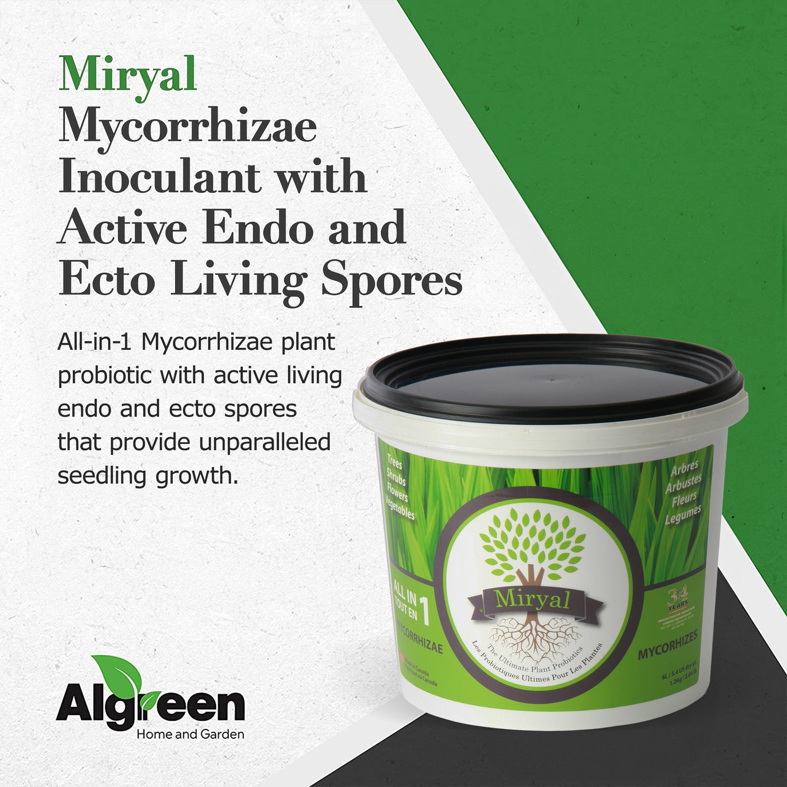 Algreen Miryal All In 1 Mycorrhizae Inoculant Plant Probiotic Soil Amendment - VMInnovations