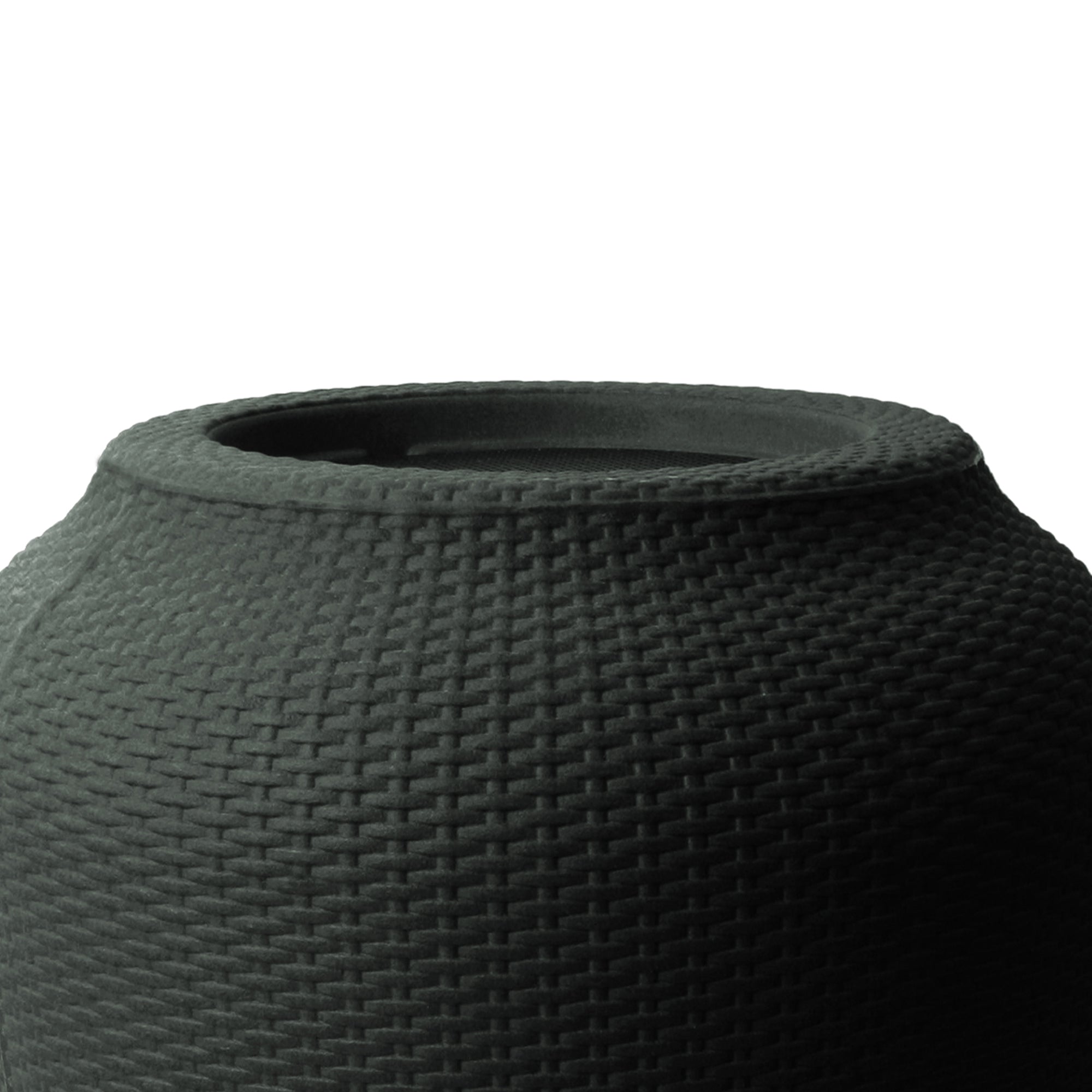 Algreen 50 Gallon Capacity Sustainable Wicker Rain Harvesting Barrel, Black