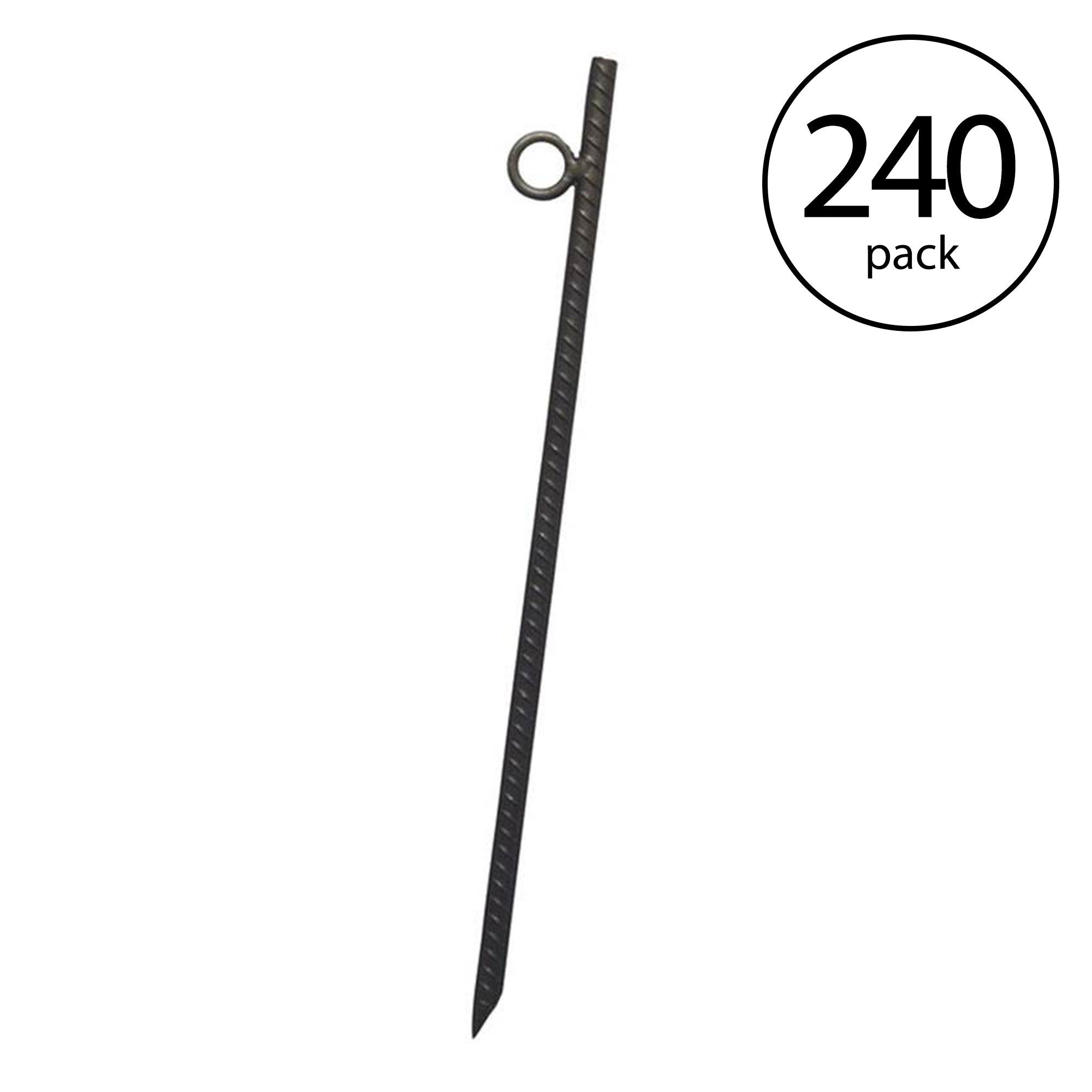 Yard Tuff Grip Rebar 18 Inch Steel Durable Tent Canopy Ground Stakes (240 Pack) - VMInnovations