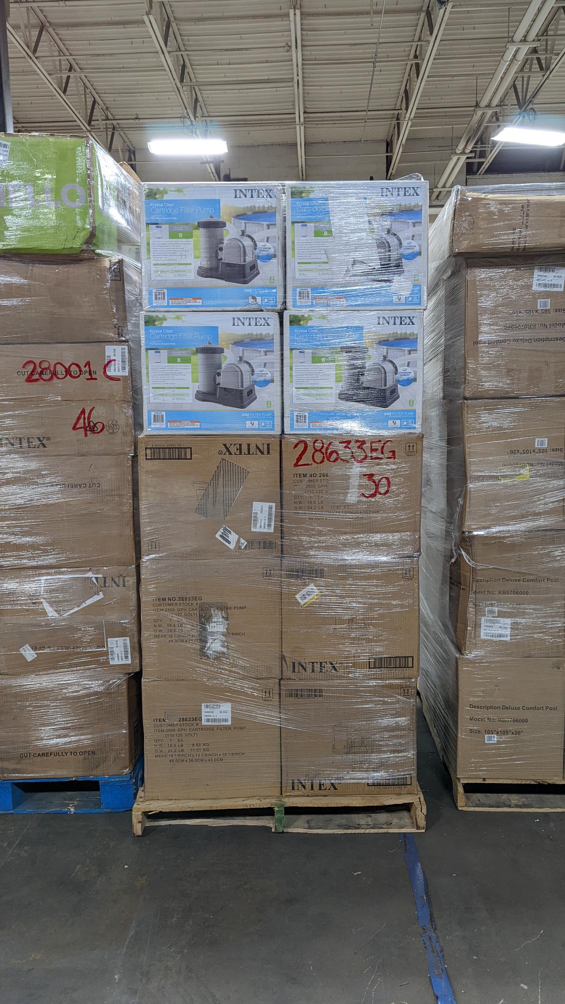Intex 2500 GPH Above Ground Pool Filter Pump System(Open Box) (Pallet of 30) - VMInnovations