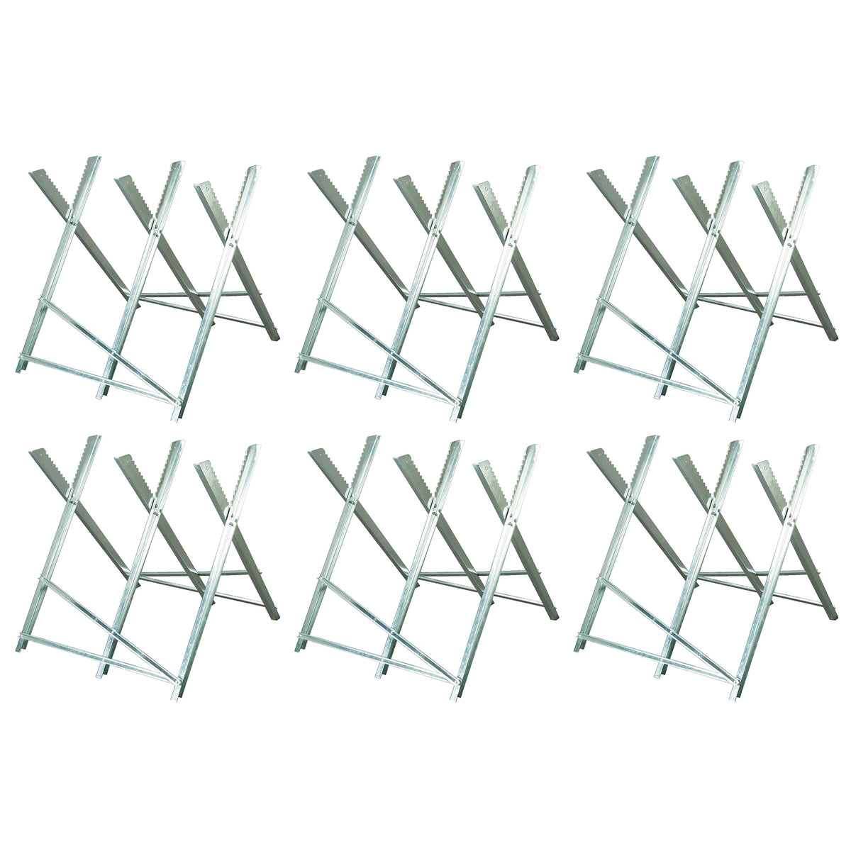 Timber Tuff TMW-10 Portable Adjustable Lumber Log Holder Sawhorse Stand (6 Pack)