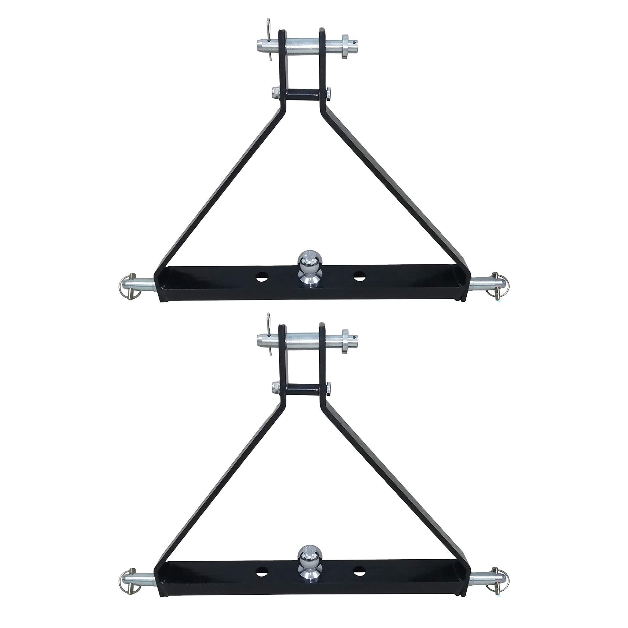 Field Tuff 3 Point Triangle Frame Lawn Tractor Trailer Hitch, Black (2 Pack) - VMInnovations