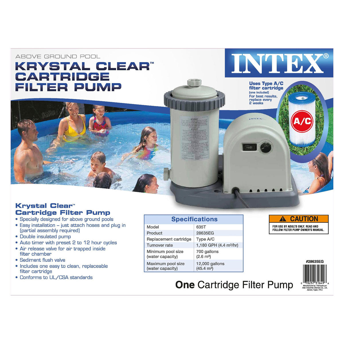 Intex Pool Filter Pump with Timer & AquaFinesse Connect Kit Pool Chlorinator