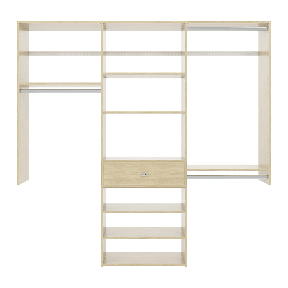 Easy Track 6 Foot Perfect Fit Reach In Bedroom Closet Storage Kit, Honey Blonde