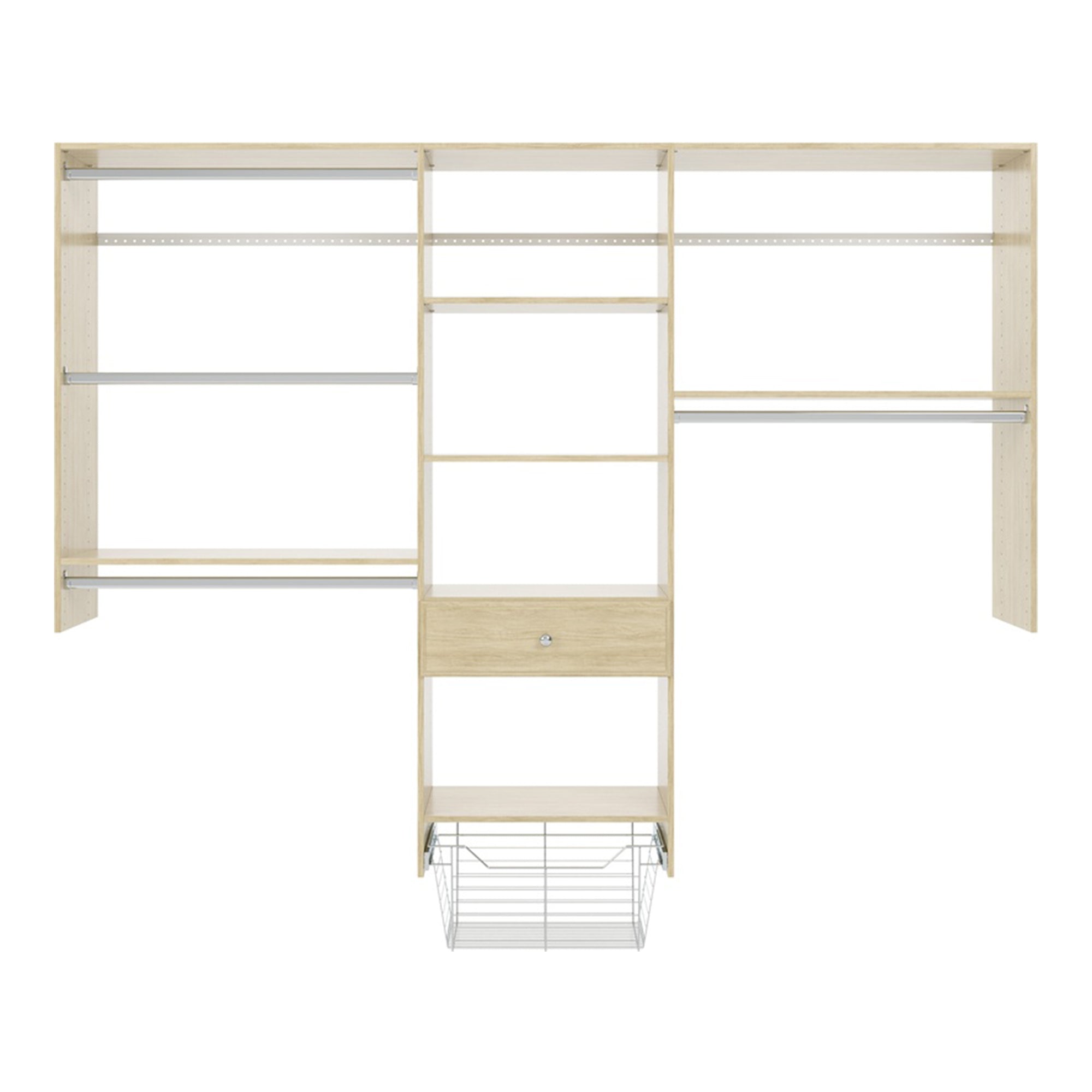 Easy Track Kids Convertible Closet Shelf & Drawer Organizer System, Honey Blonde