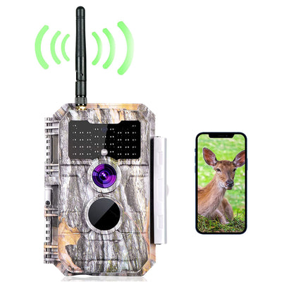 Wireless Bluetooth Motion Activated Trail Camera w/Night Vision, Grey (Used)